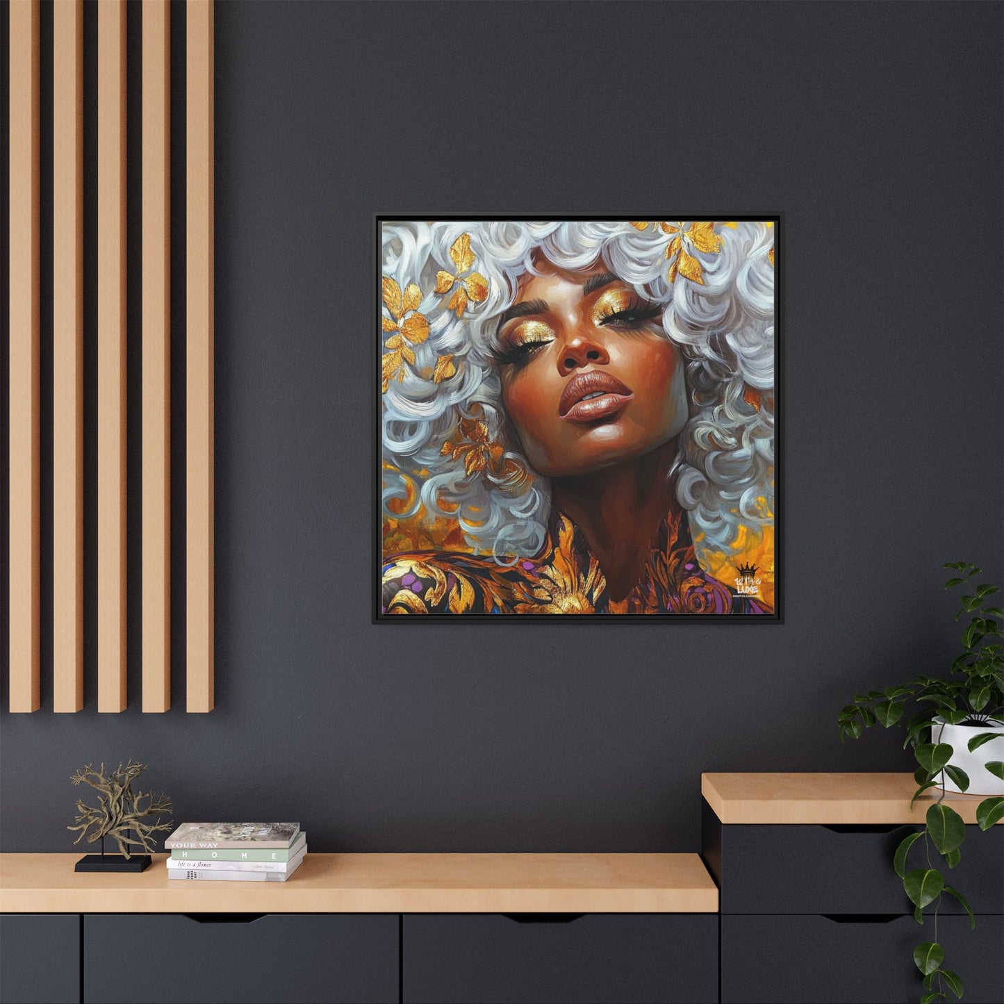 Vibrant Framed Canvas Art - Bold Beauty Portrait
