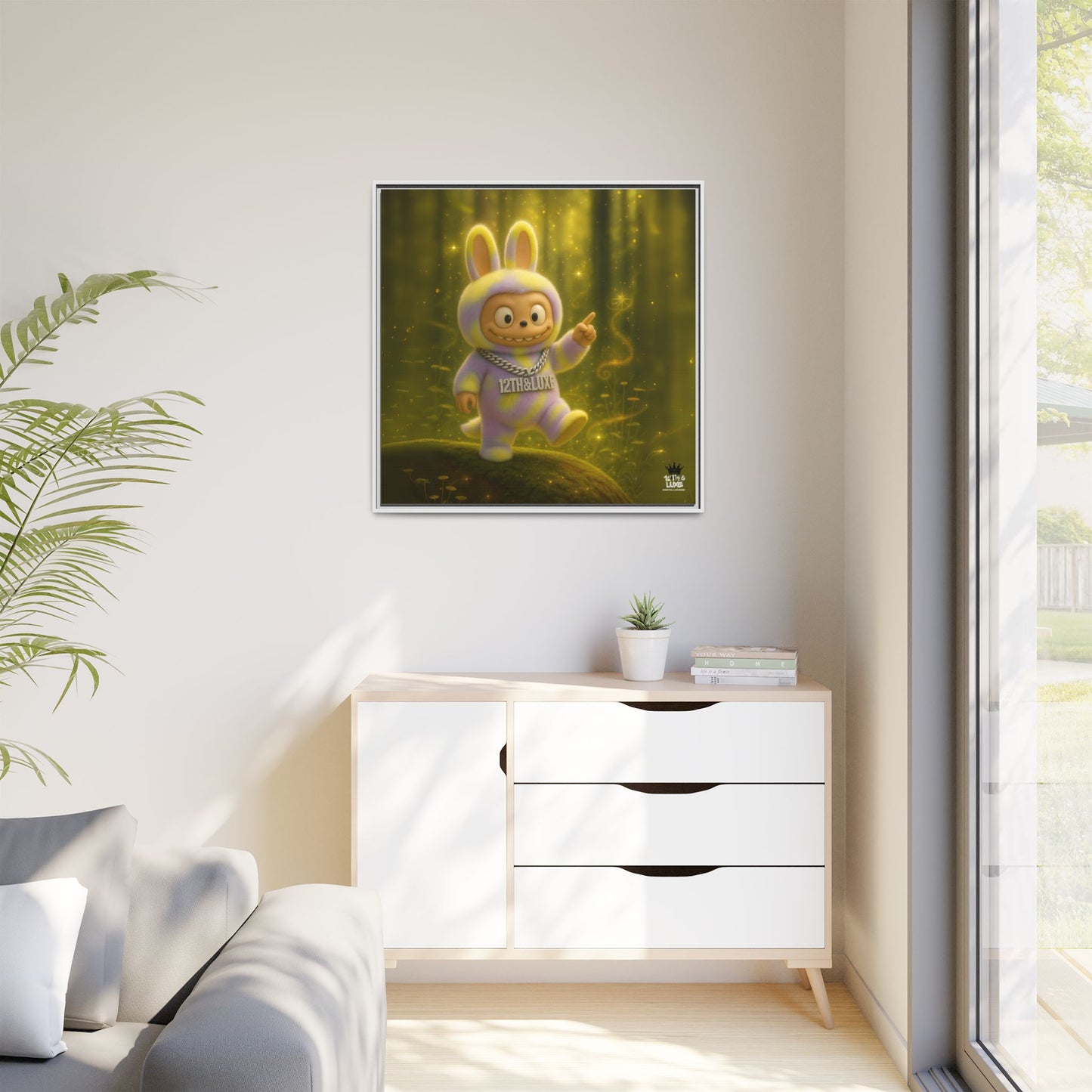 Plush Monster Purple/Yellow - Canvas Art