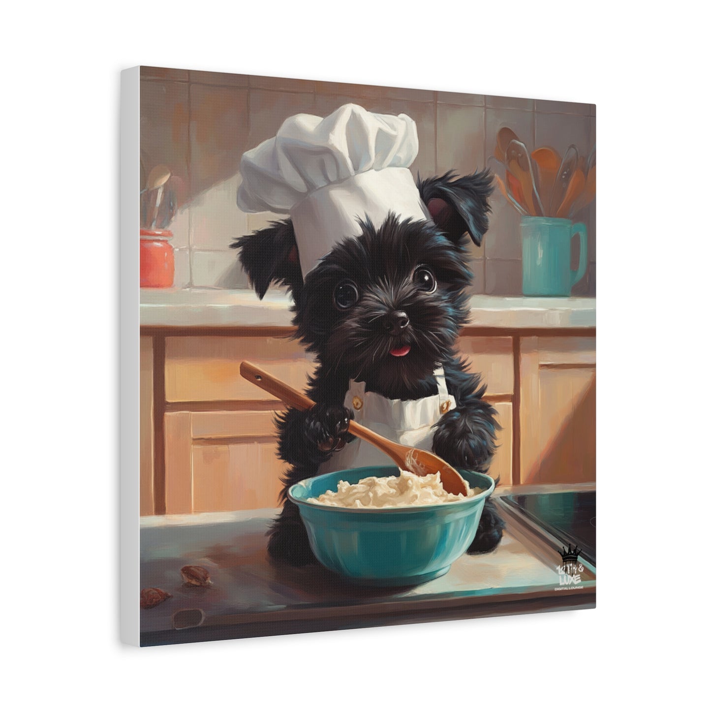Russian Terrier Puppy Chef Canvas Art