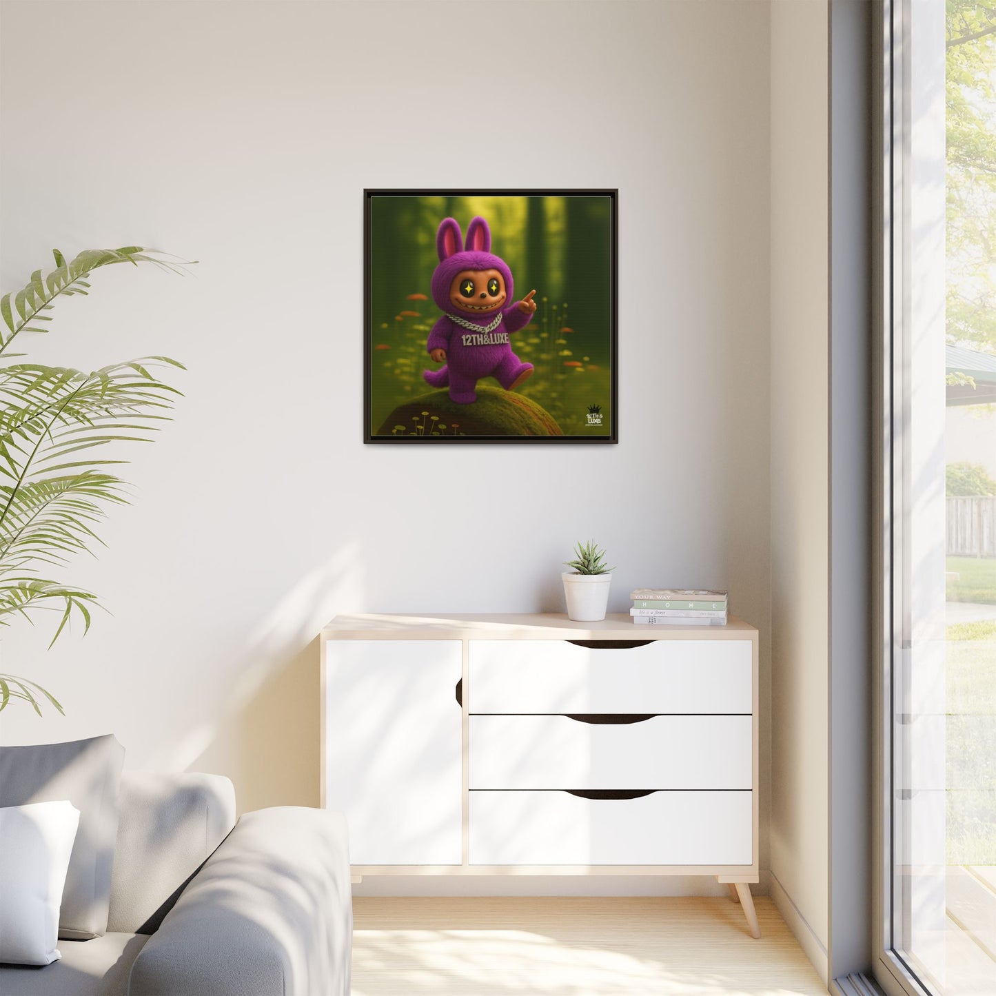 Plush Monster Purple - Canvas Art