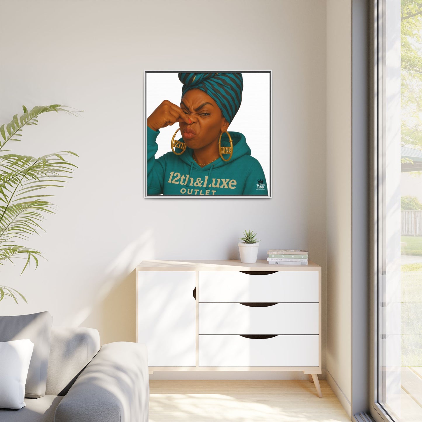 Funky Face Blue- Canvas Art