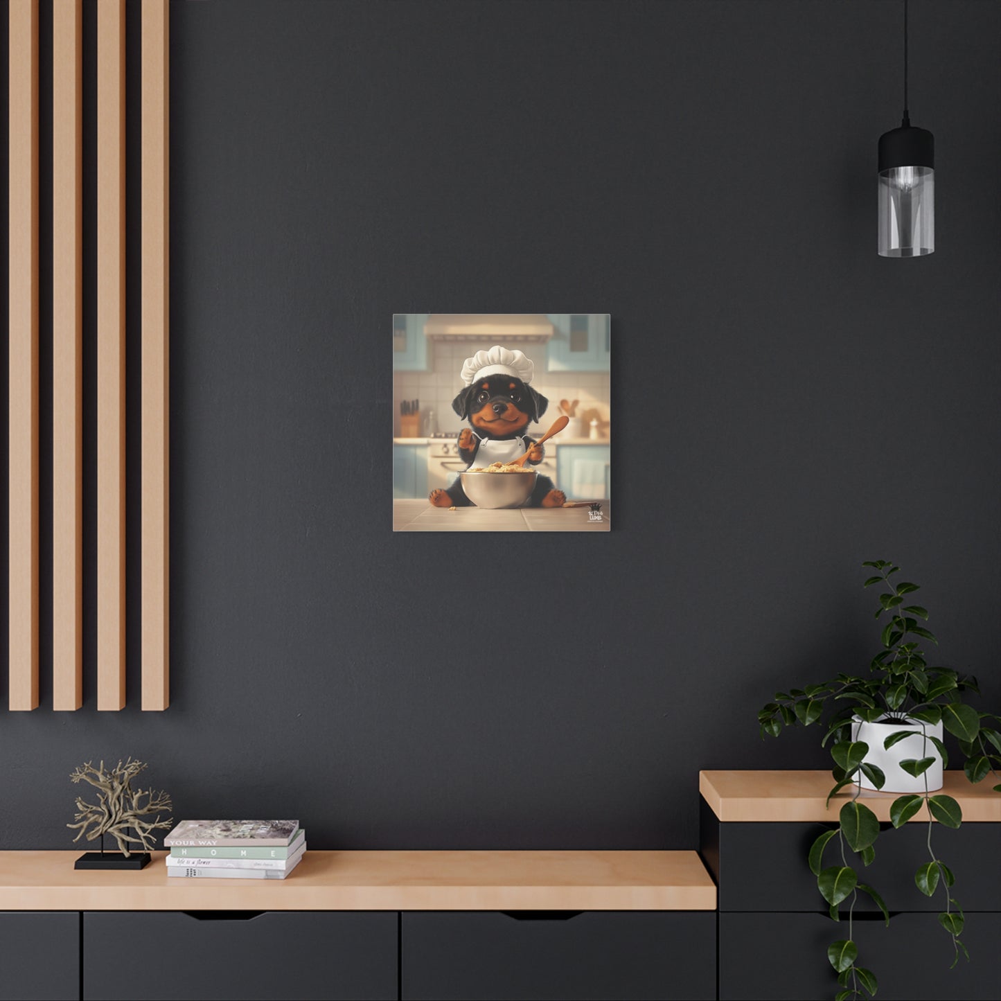 Rottweiler Puppy Chef Canvas Art