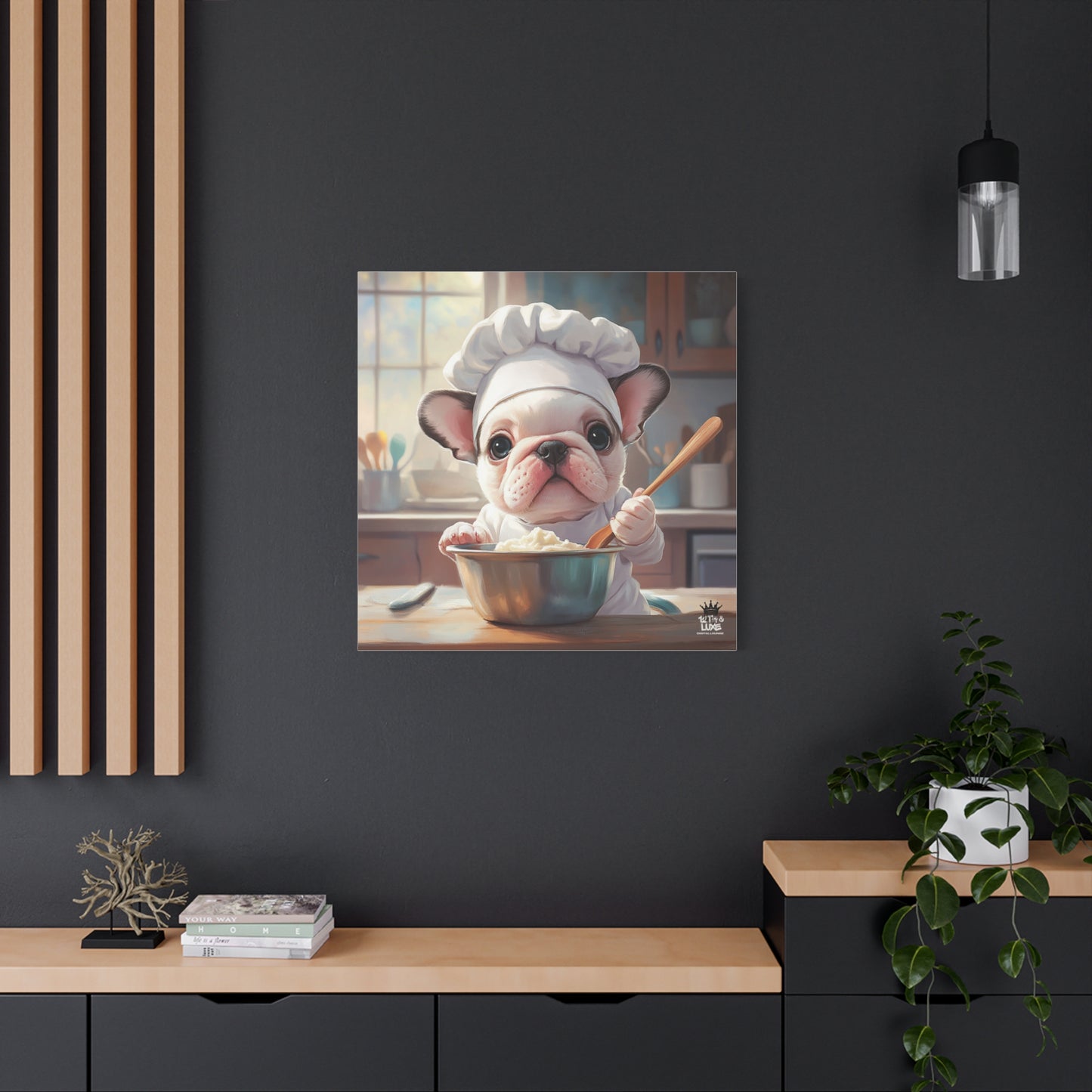 Bulldog Puppy Chef Canvas Art