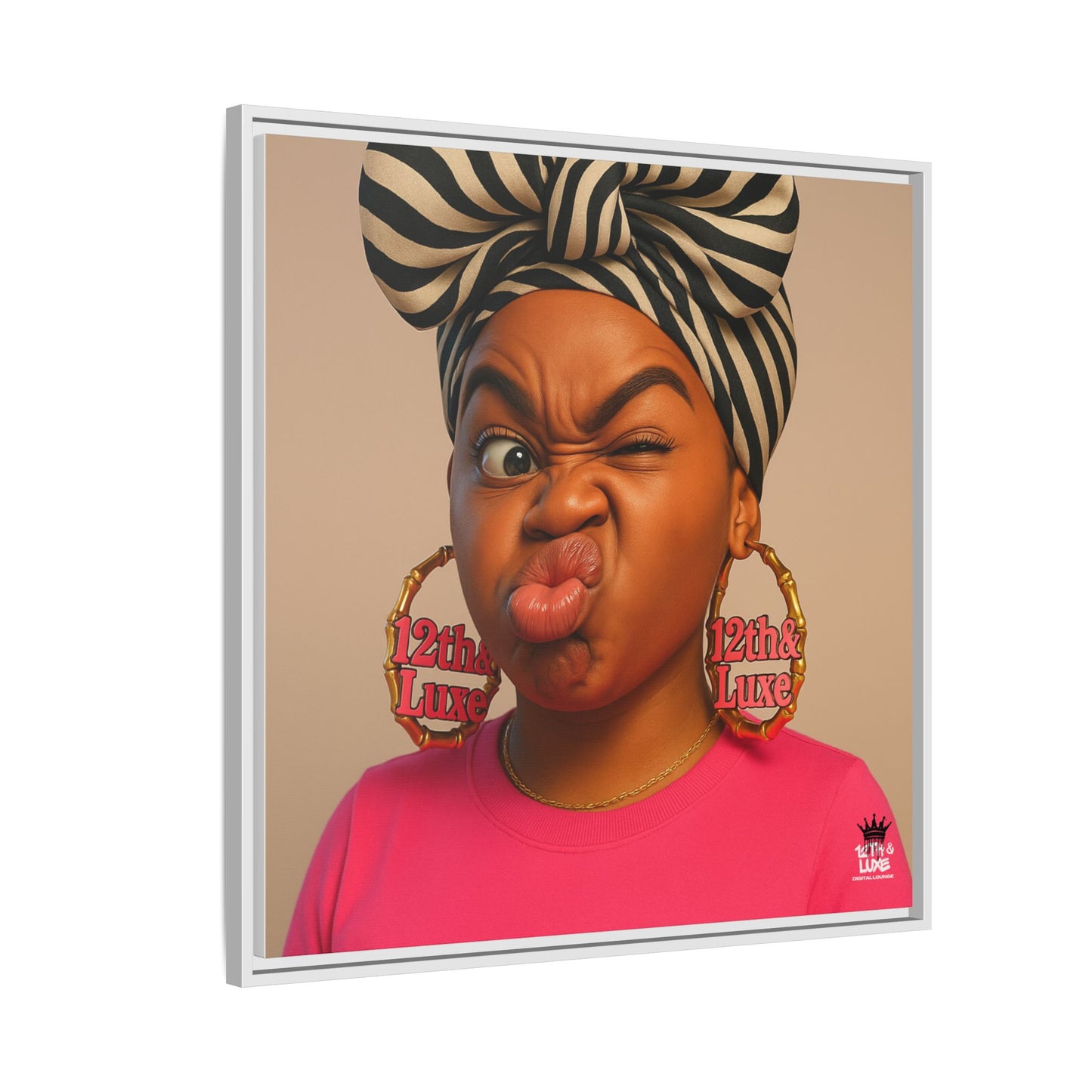 Funky Face Pink - Canvas Art