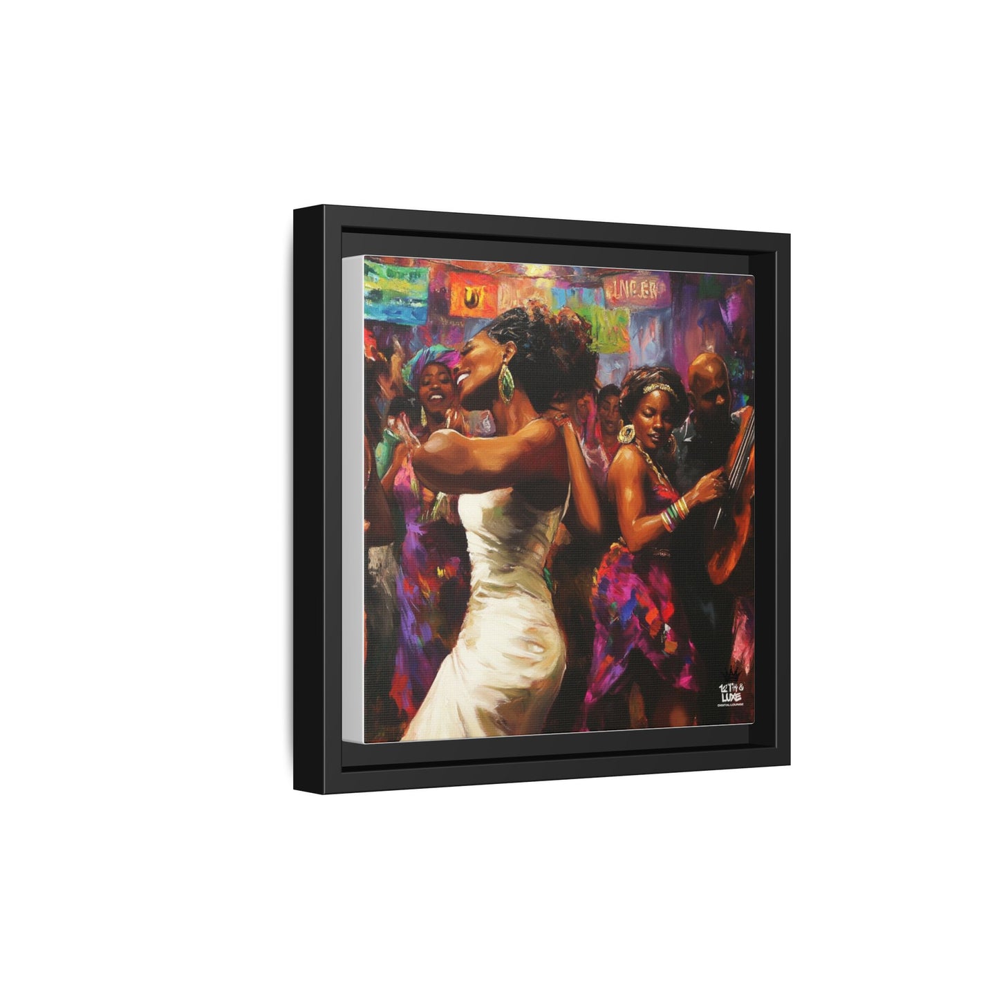 Inspired by the iconic artist Ernie Barnes, "Let's Party" - Canvas Art