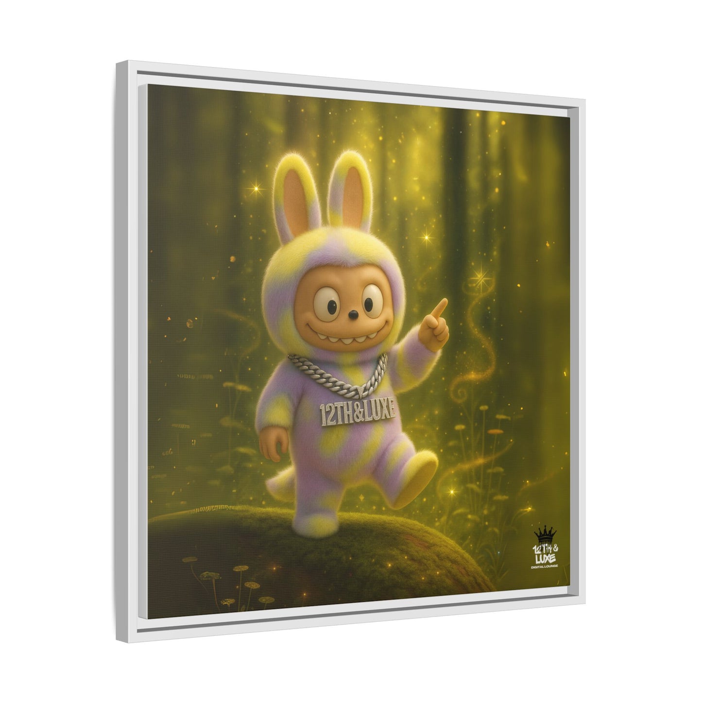 Plush Monster Purple/Yellow - Canvas Art