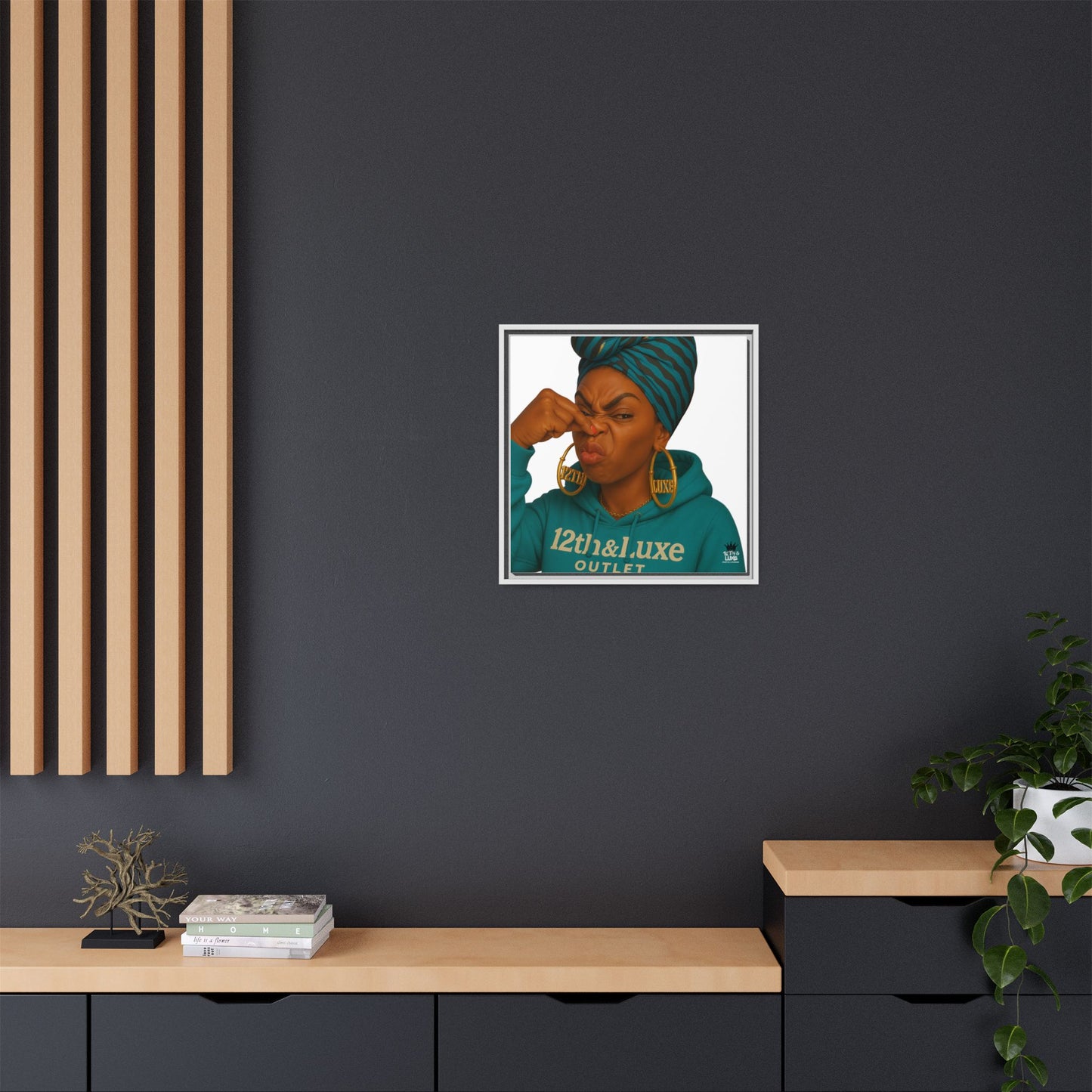 Funky Face Blue- Canvas Art