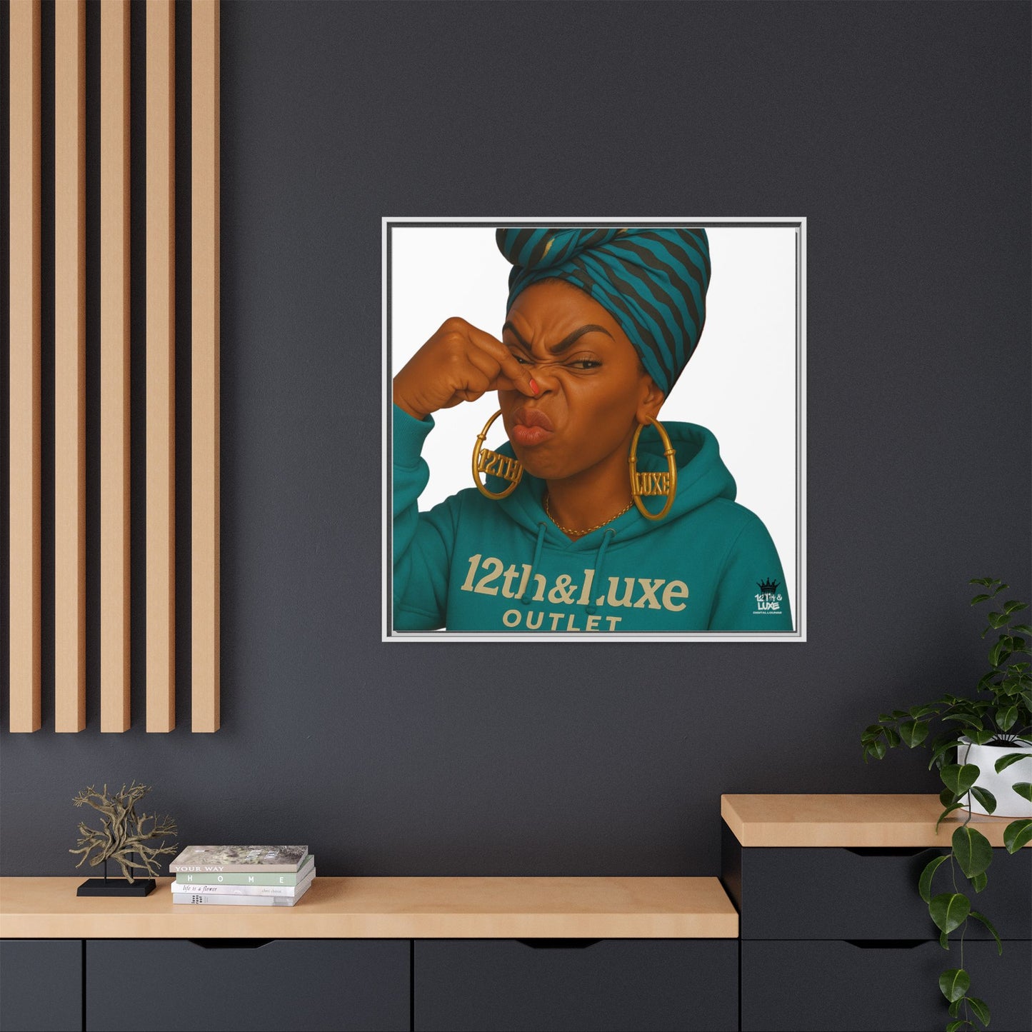 Funky Face Blue- Canvas Art