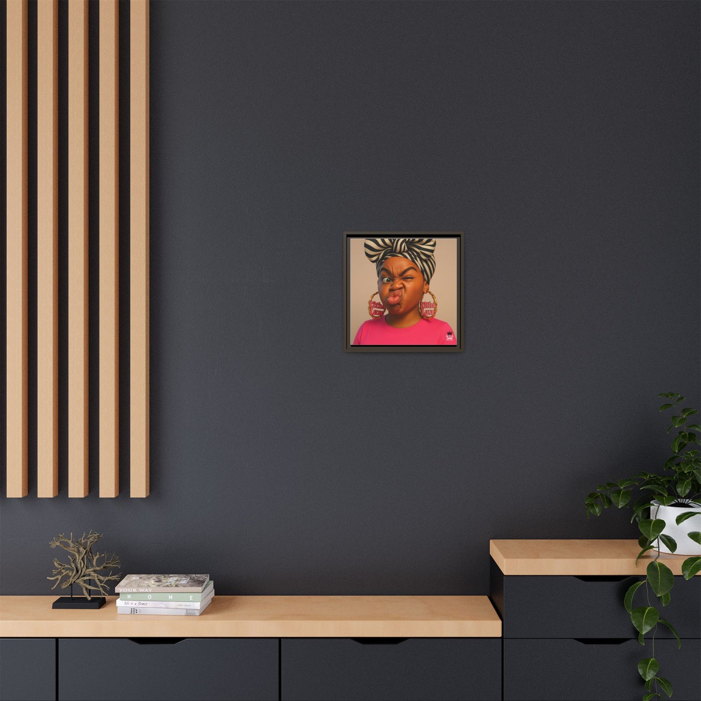 Funky Face Pink - Canvas Art