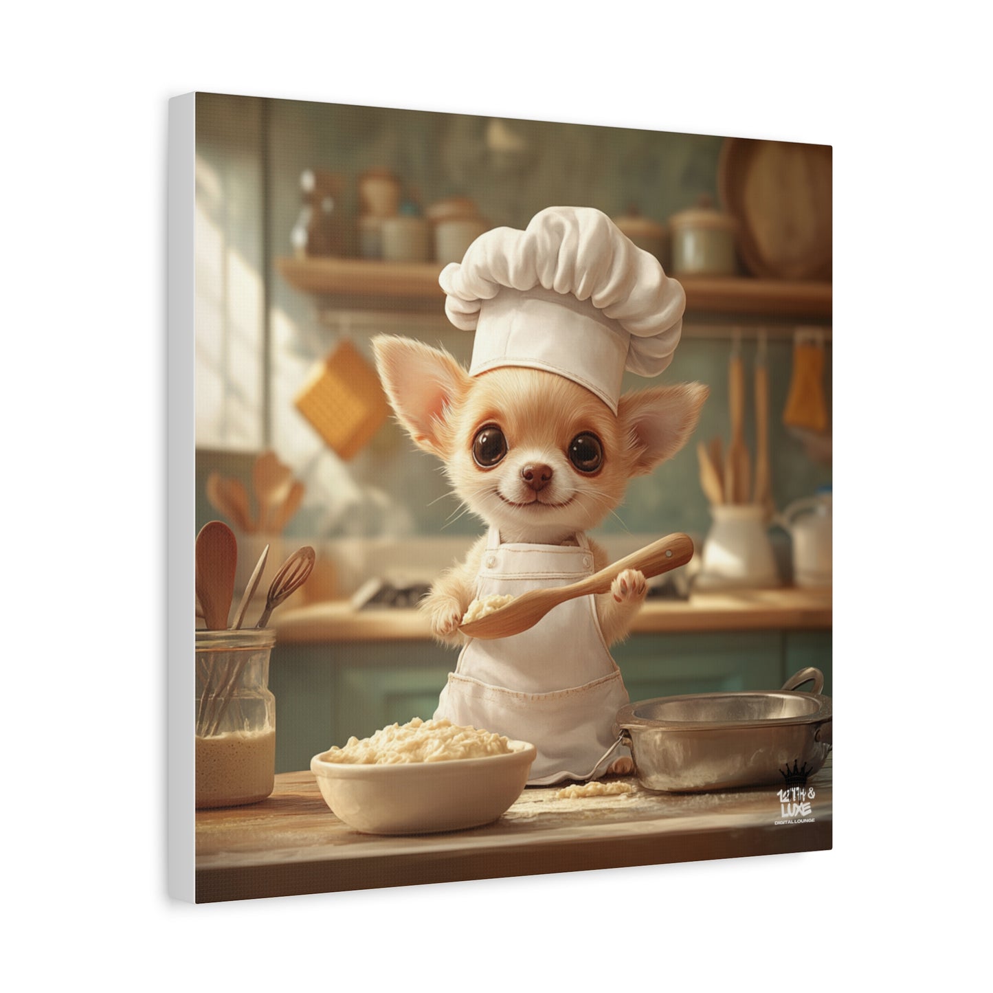 Chihuahua Puppy Chef Canvas Art