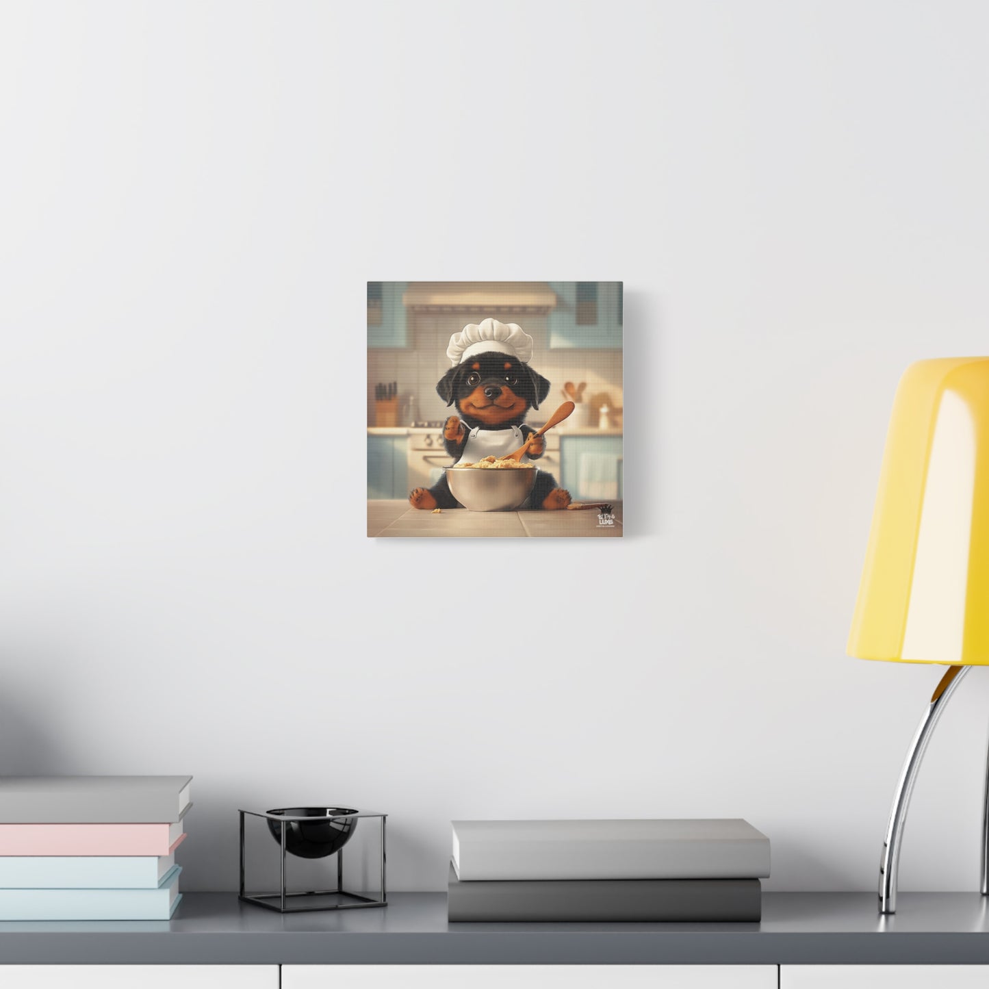 Rottweiler Puppy Chef Canvas Art