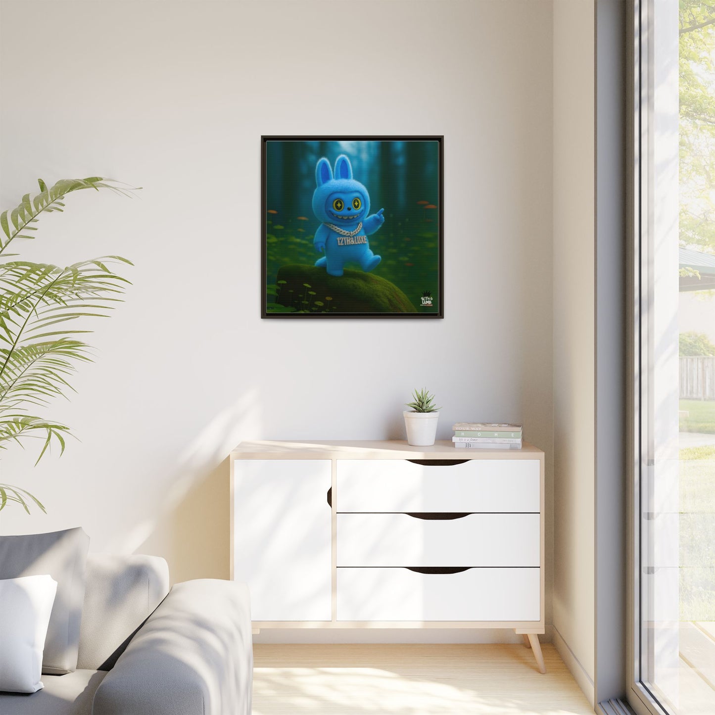 Plush Monster Blue - Canvas Art