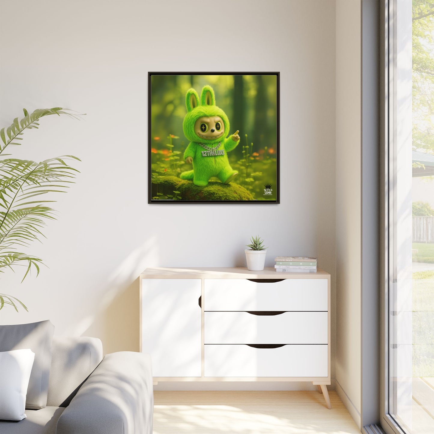 Plush Monster Green - Canvas Art