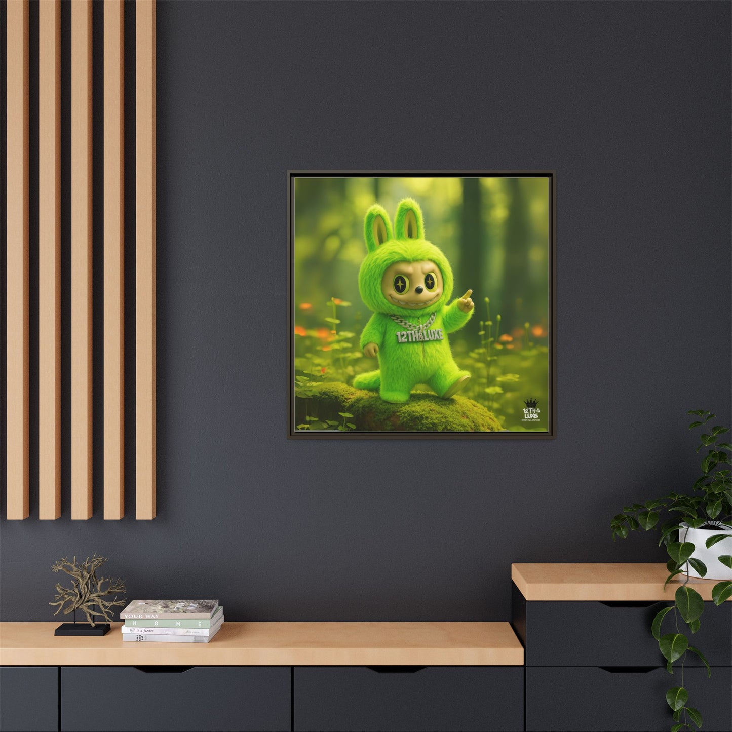 Plush Monster Green - Canvas Art