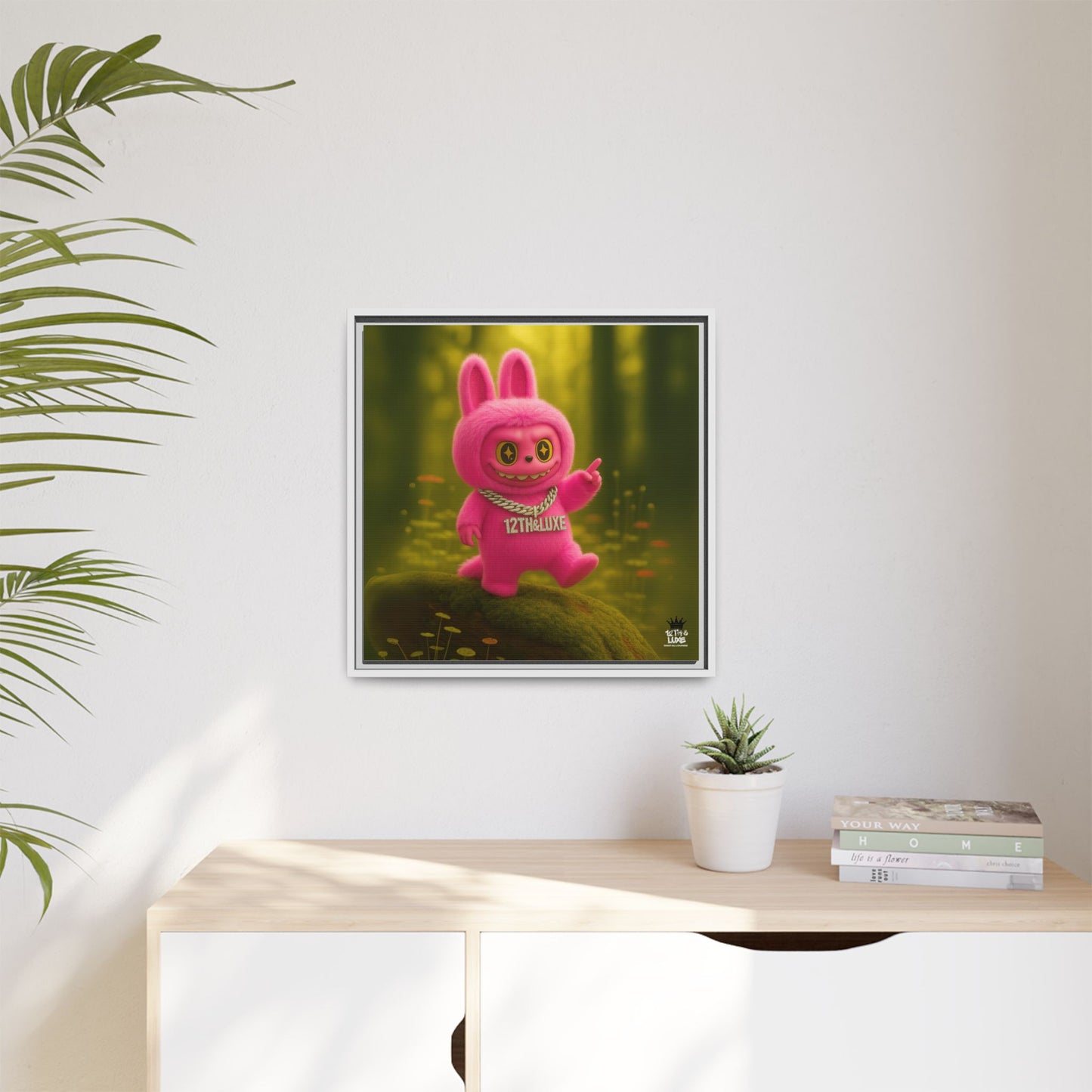 Plush Monster Pink- Canvas Art