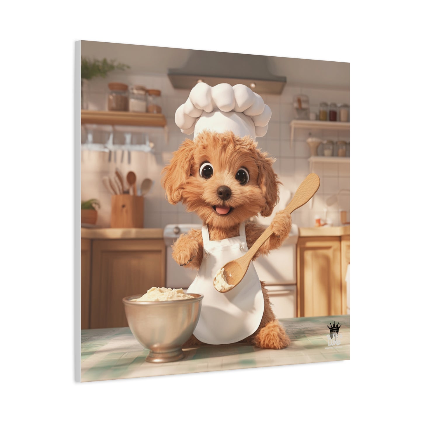 Adorable Chef Puppy Canvas Print - Cute Dog Art for Home Decor