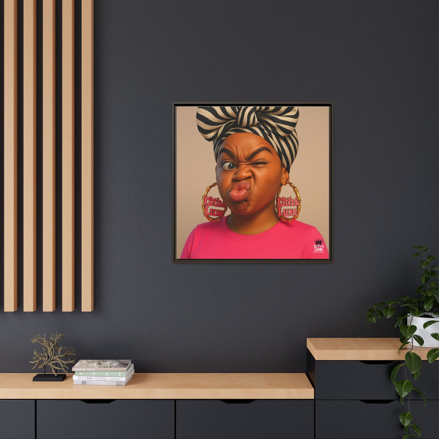Funky Face Pink - Canvas Art