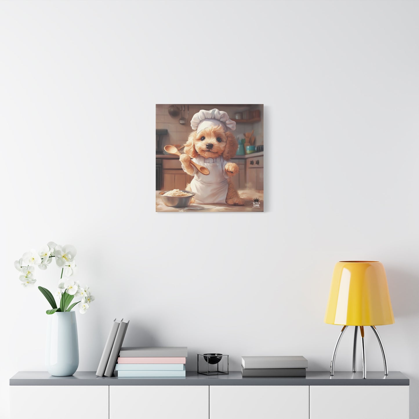 Goldendoodle Puppy Chef Canvas Art