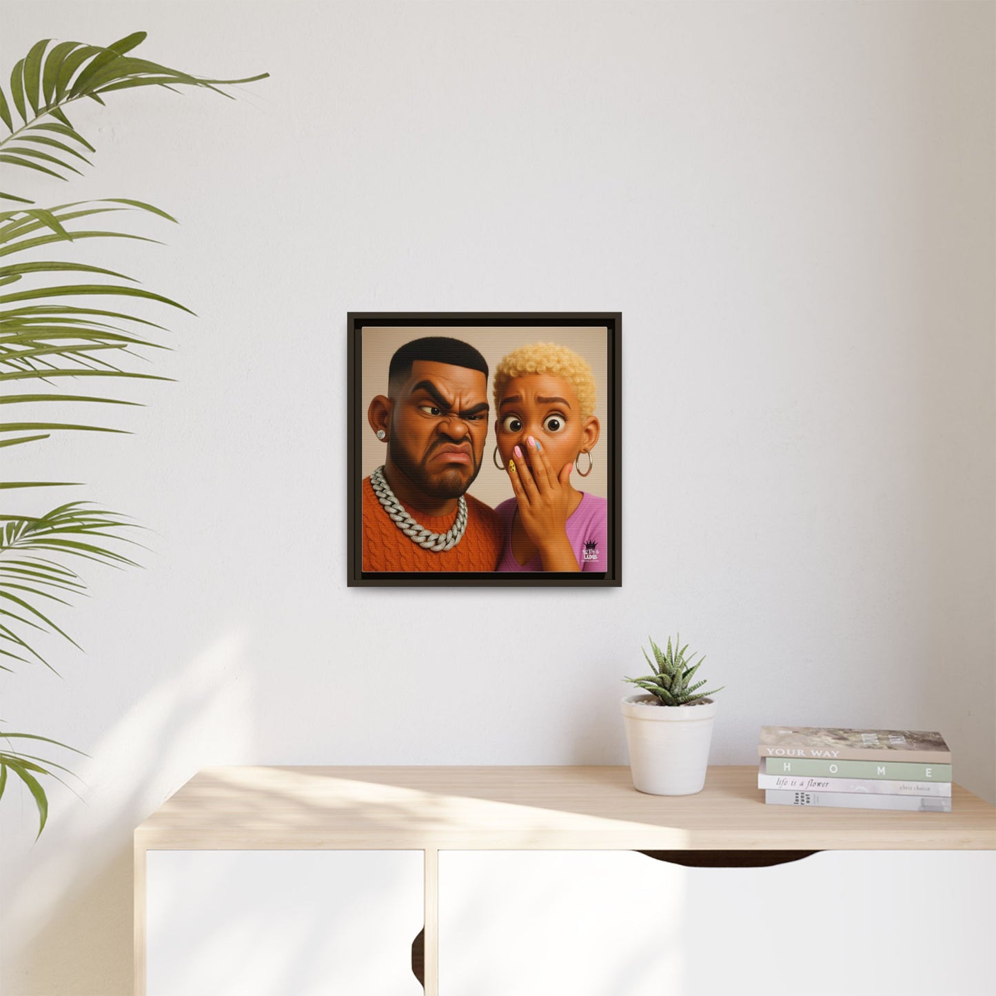 Funky Face Couple - Canvas Art