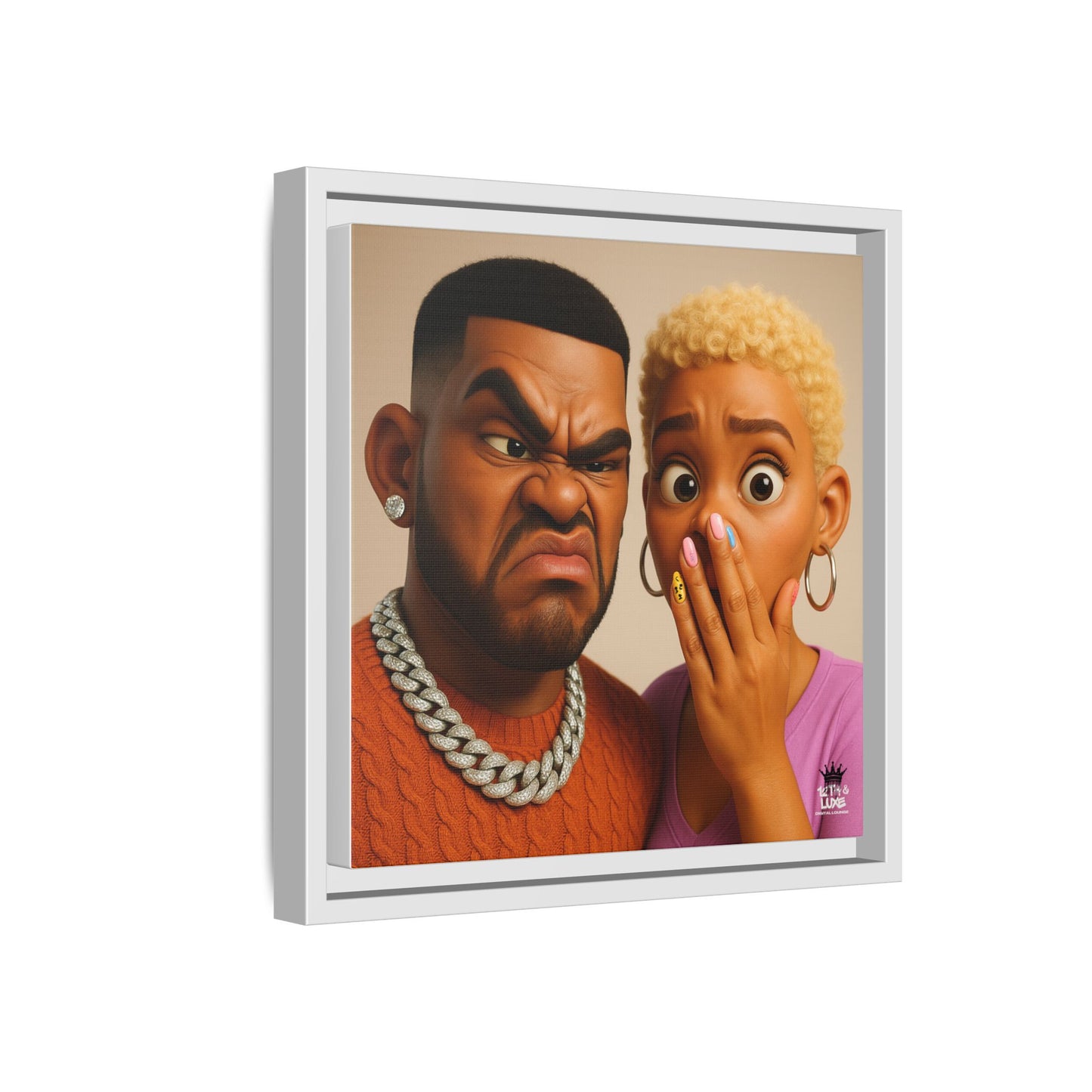 Funky Face Couple - Canvas Art