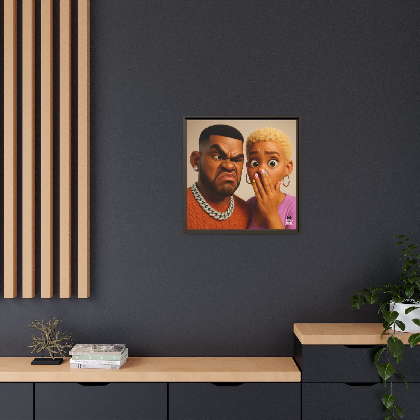 Funky Face Couple - Canvas Art