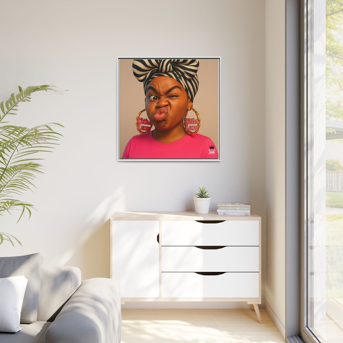 Funky Face Pink - Canvas Art