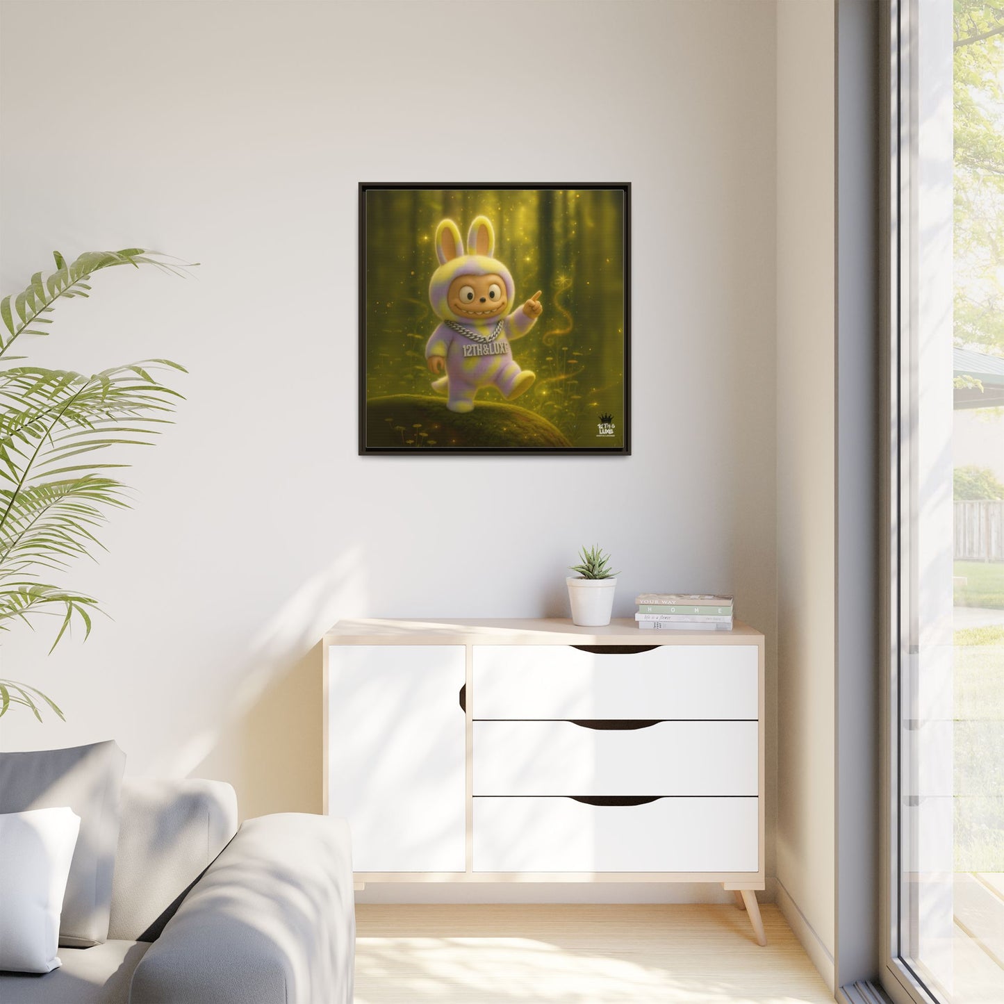 Plush Monster Purple/Yellow - Canvas Art