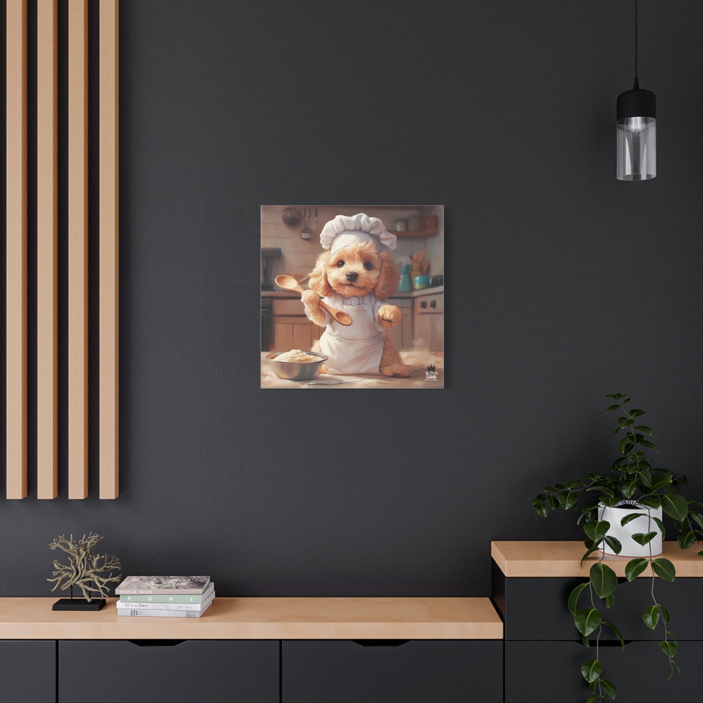 Goldendoodle Puppy Chef Canvas Art