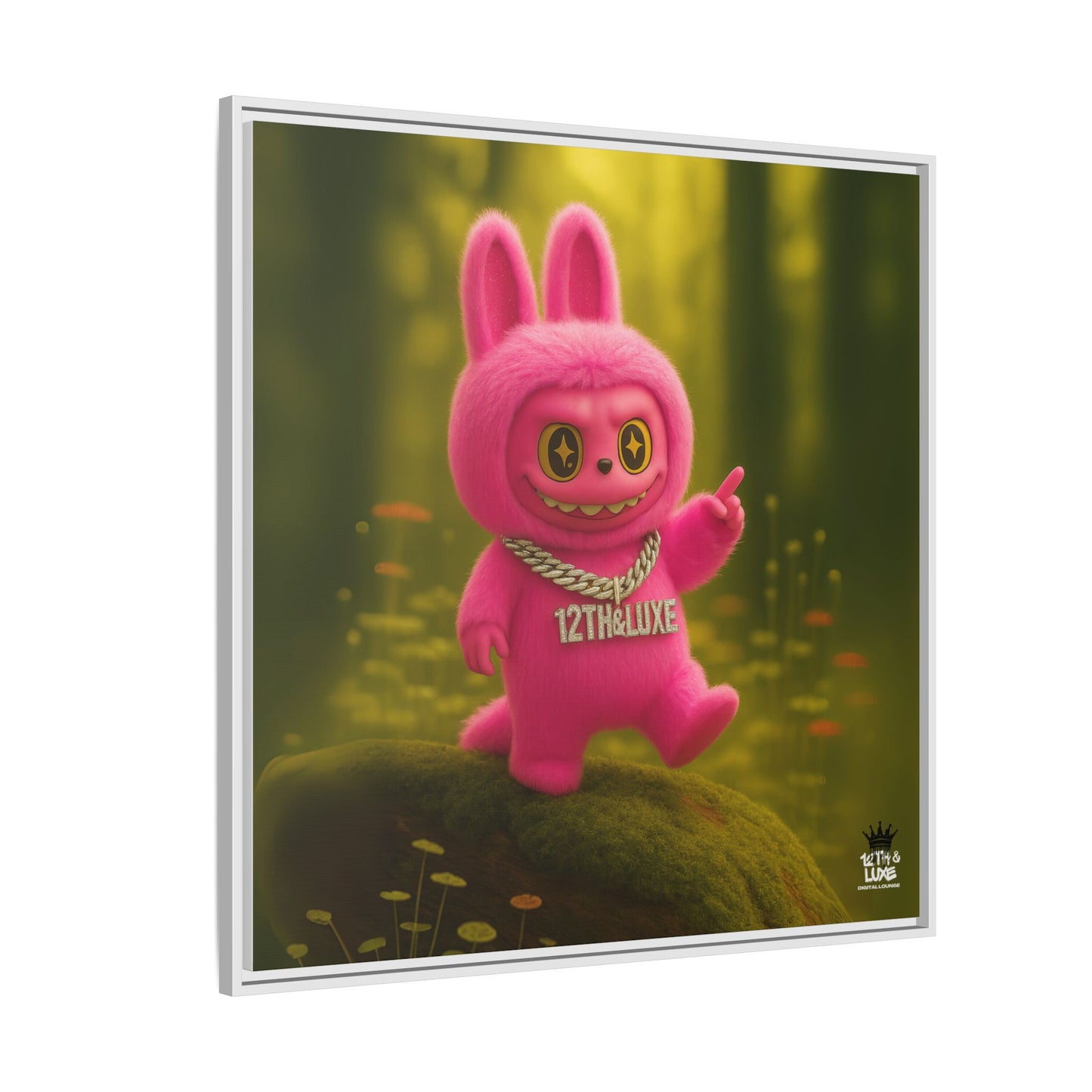 Plush Monster Pink- Canvas Art