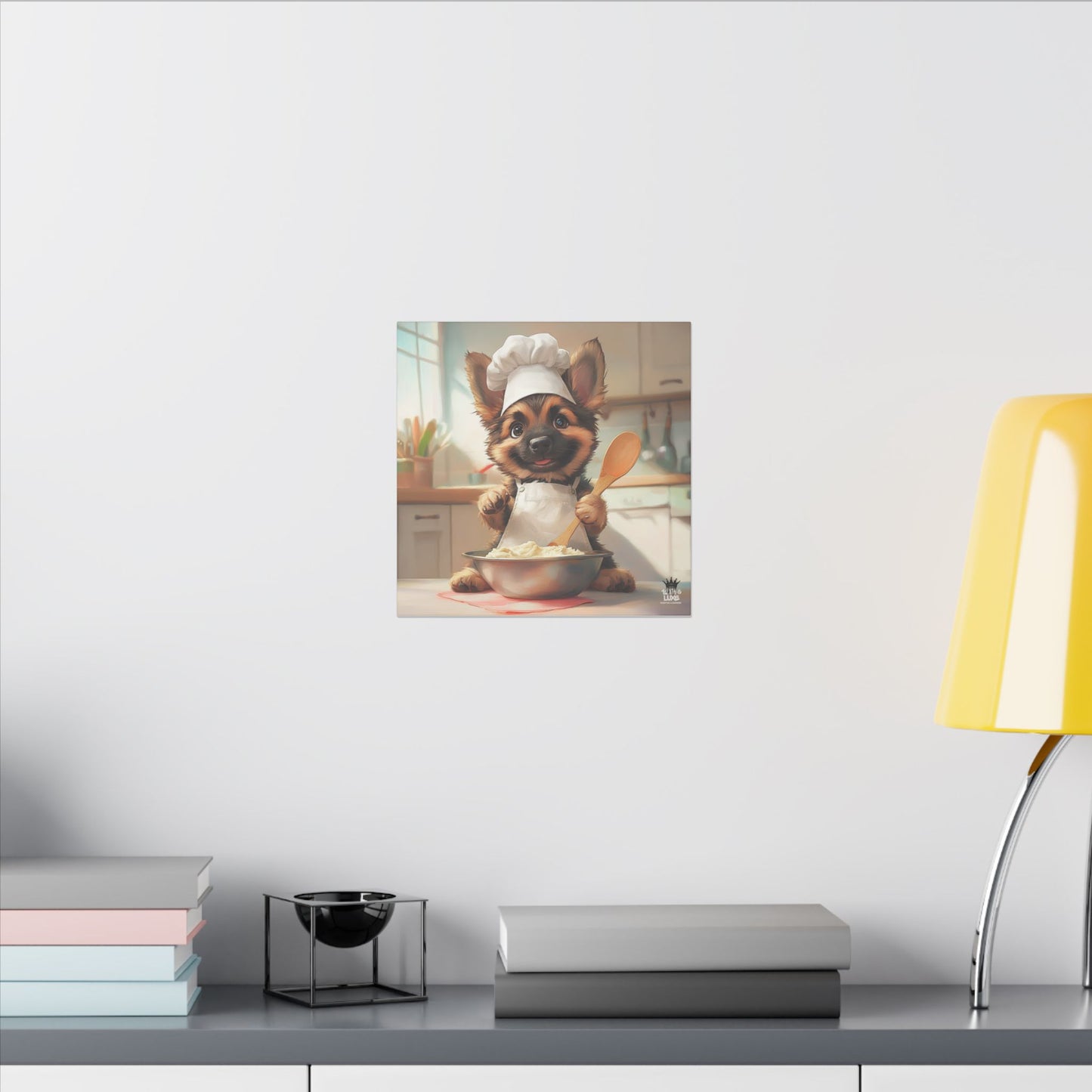 German Shepherd Puppy Chef Canvas Art