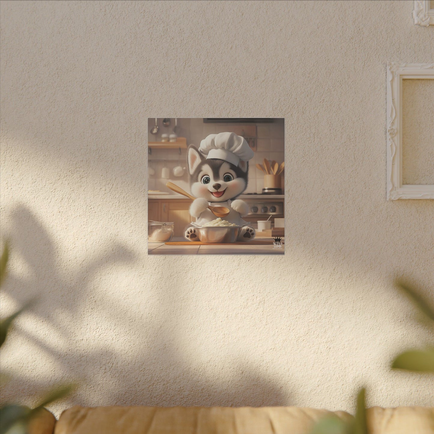 Siberian Husky Puppy Chef Canvas Art