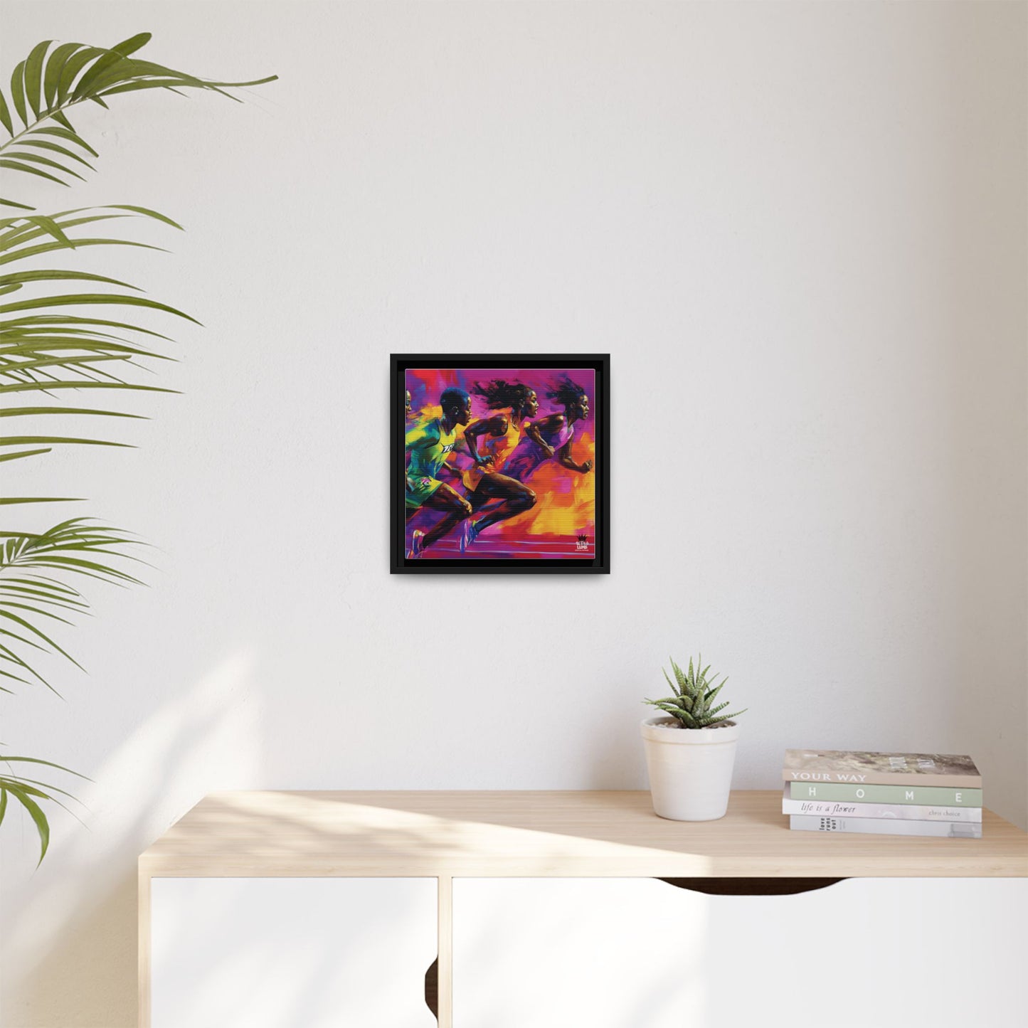 Inspired by the iconic artist Ernie Barnes, "Runners" - Canvas Art