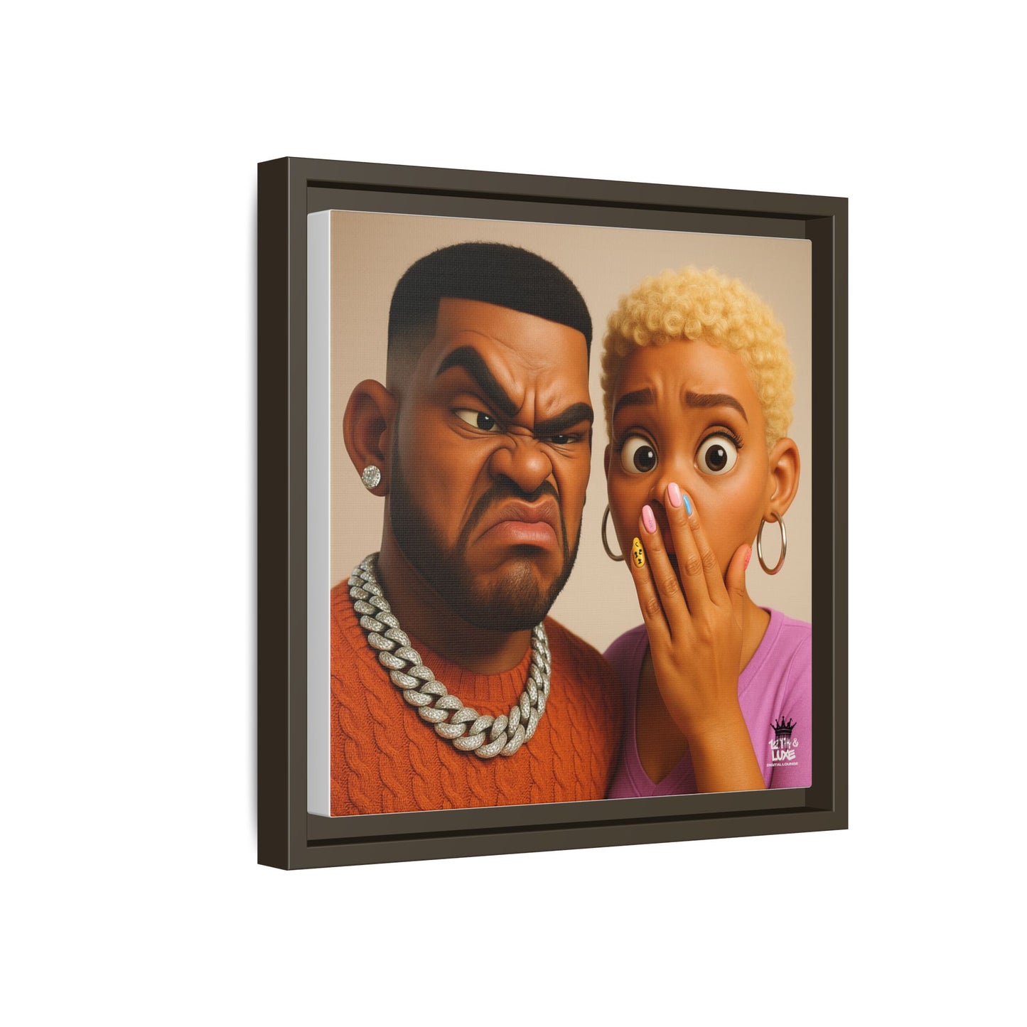 Funky Face Couple - Canvas Art
