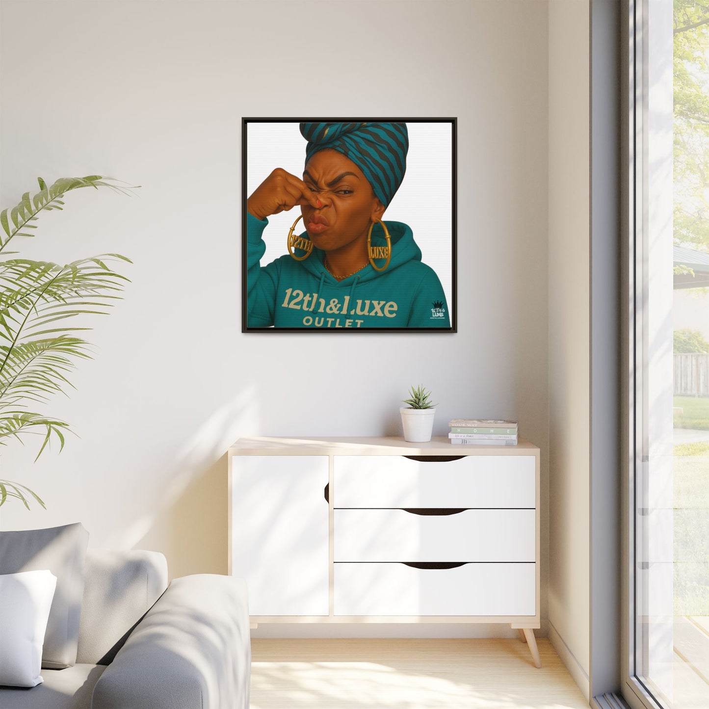 Funky Face Blue- Canvas Art