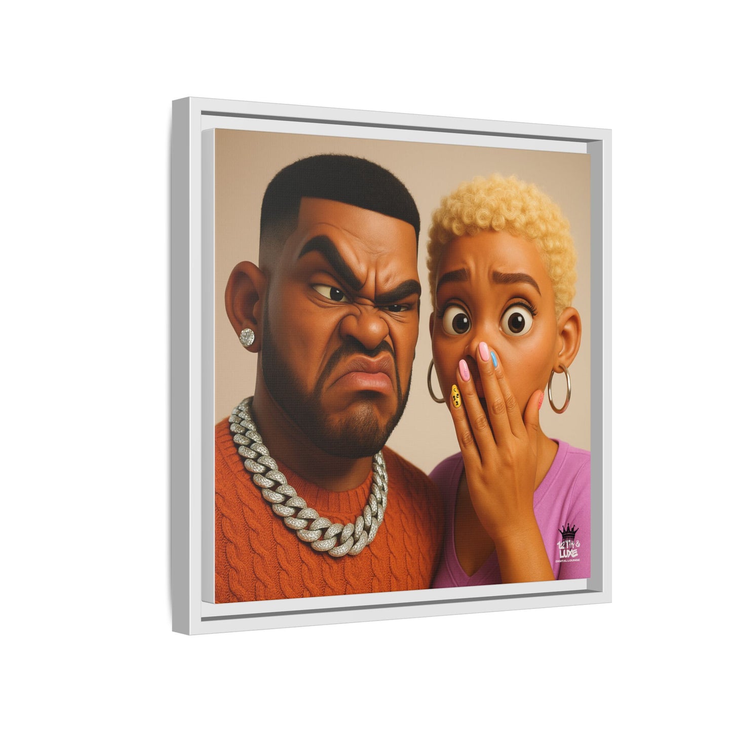 Funky Face Couple - Canvas Art