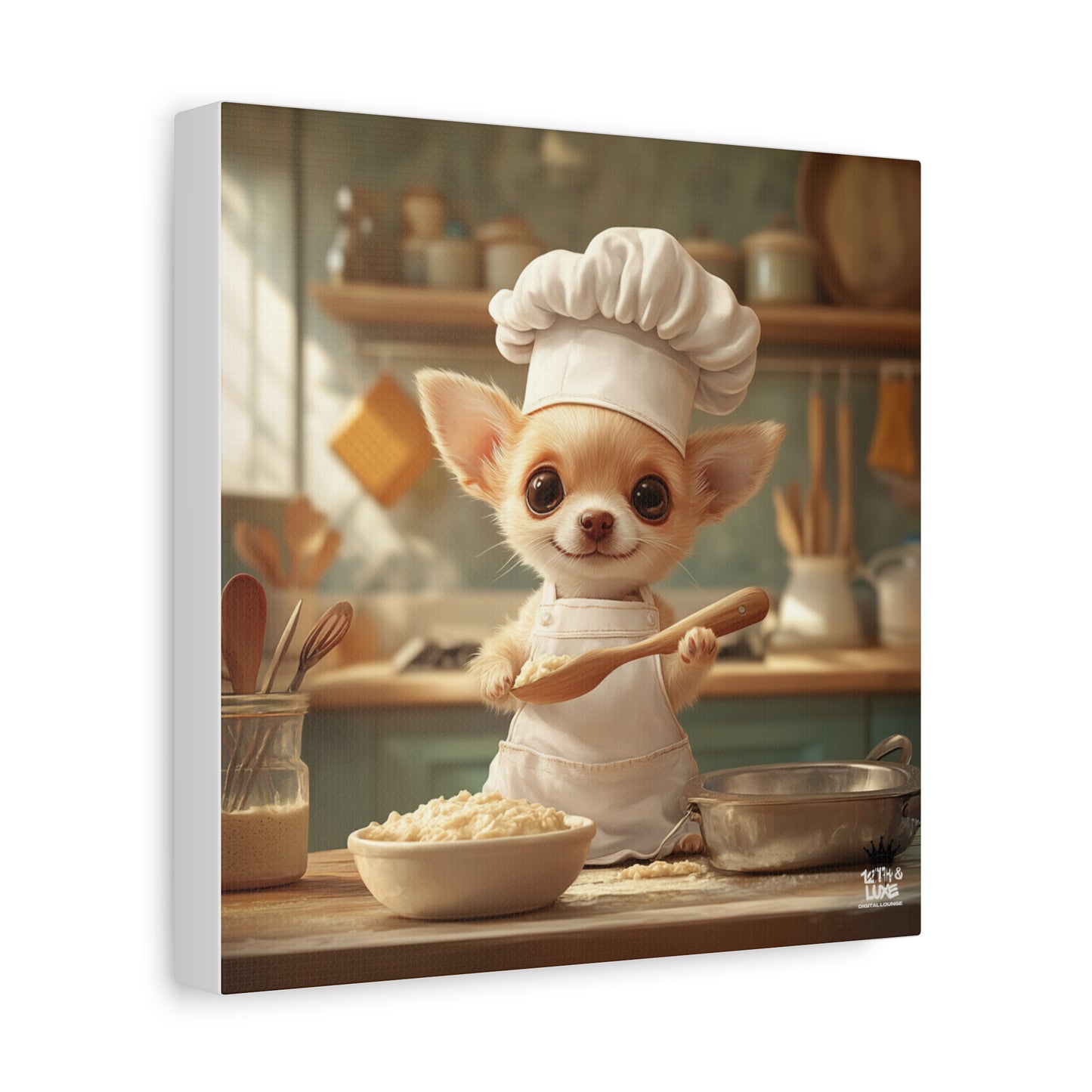 Chihuahua Puppy Chef Canvas Art