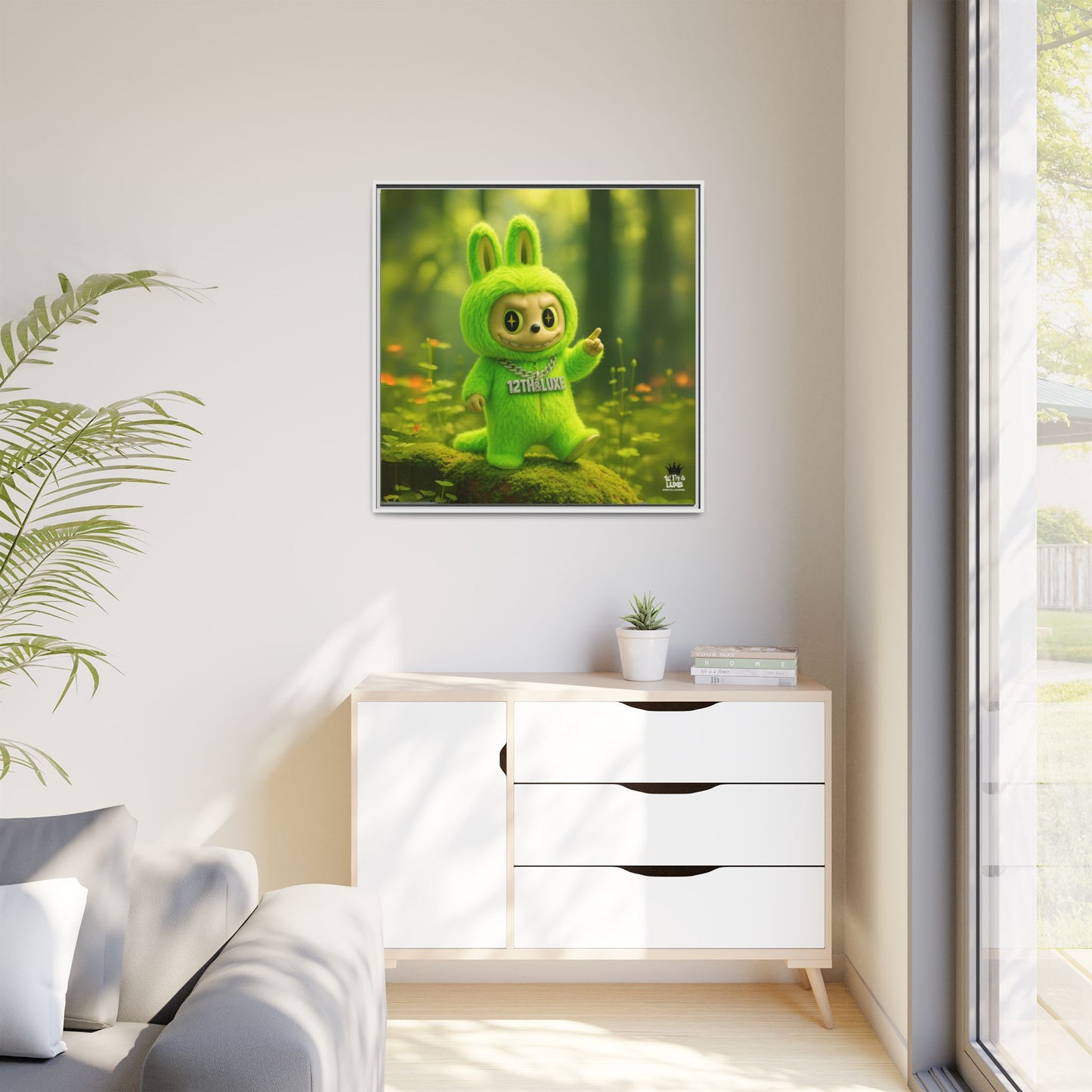 Plush Monster Green - Canvas Art