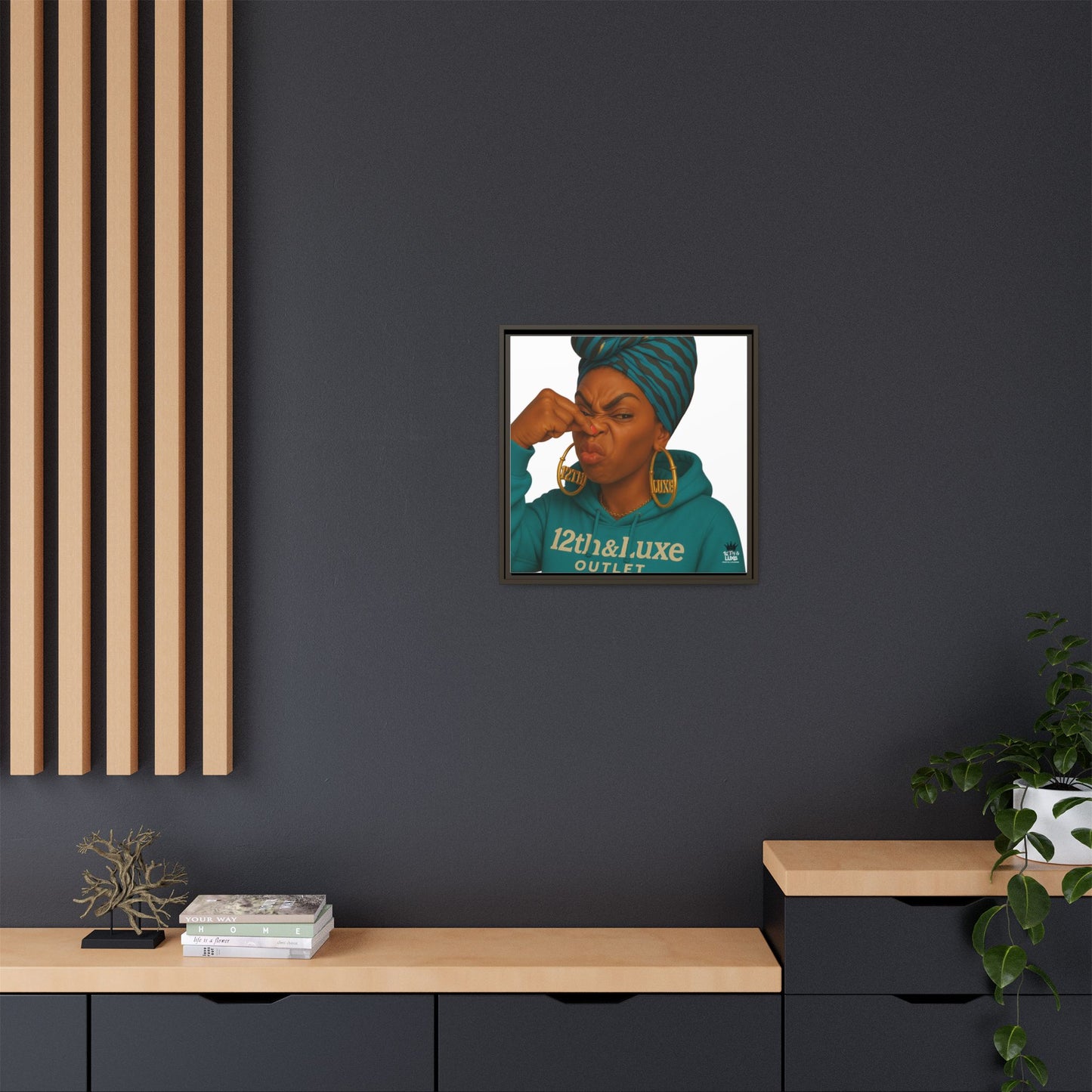 Funky Face Blue- Canvas Art