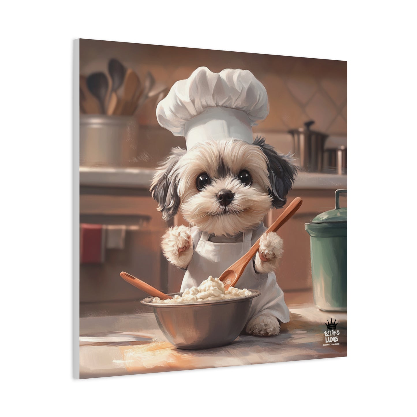 Shih Tzu Puppy Chef Canvas Art