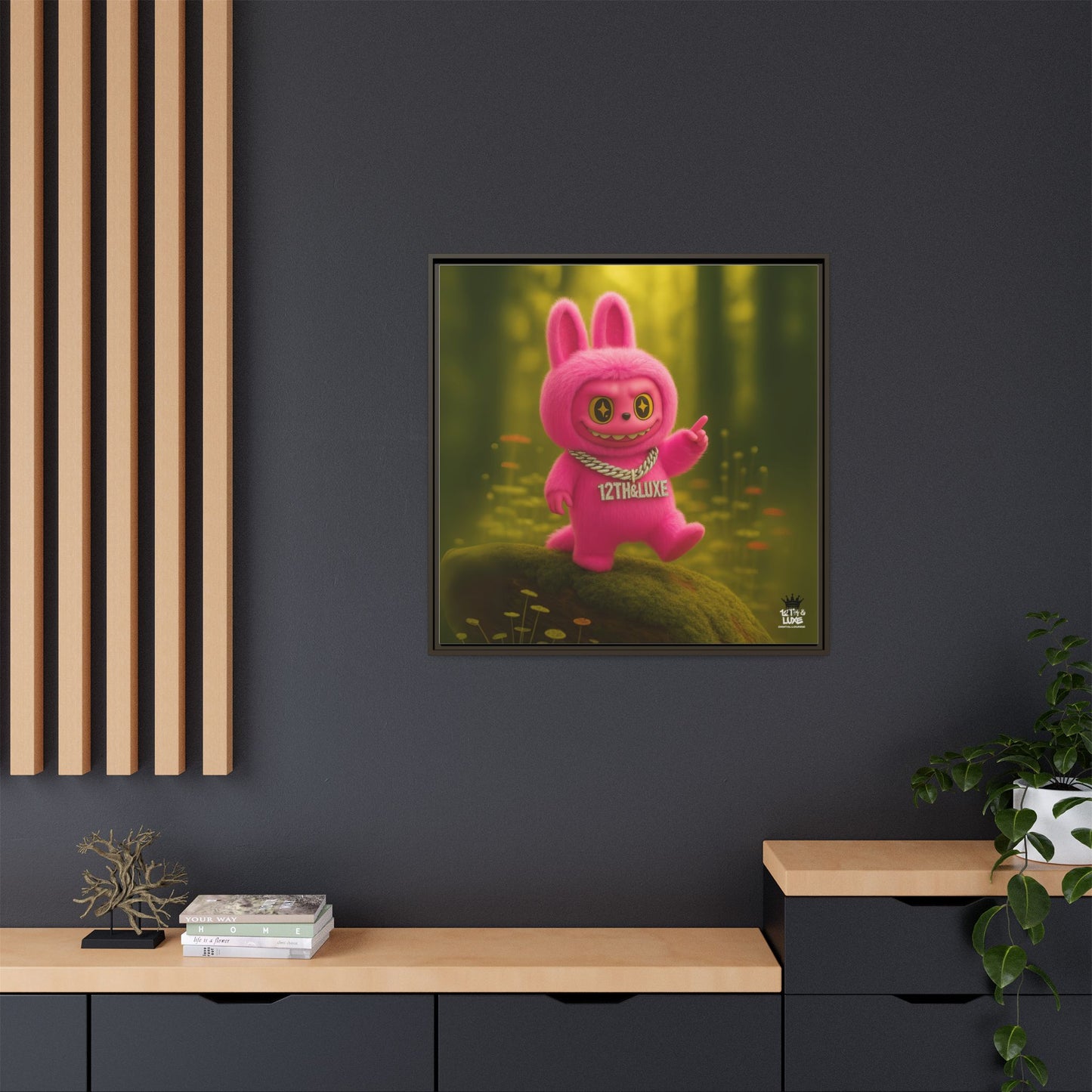 Plush Monster Pink- Canvas Art