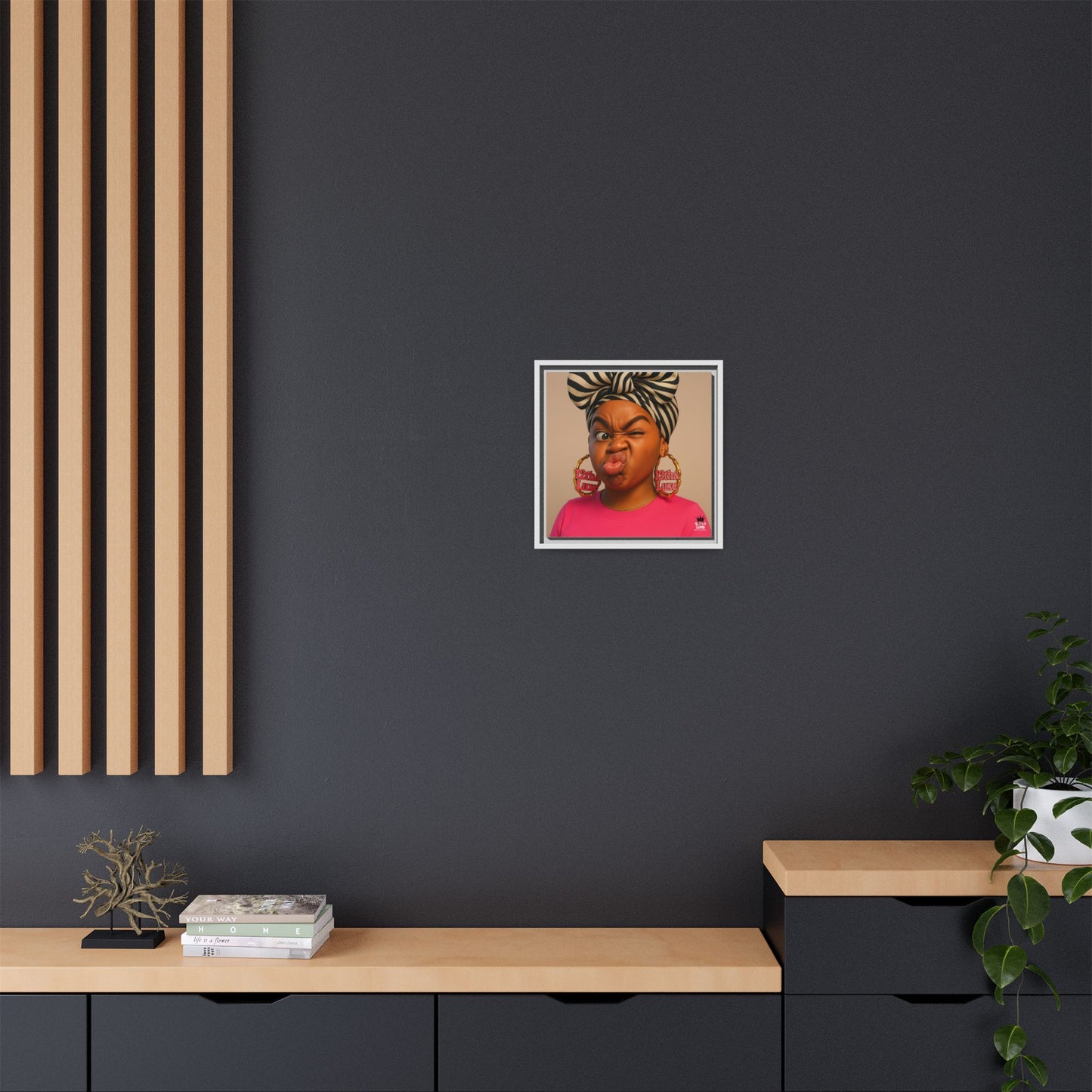 Funky Face Pink - Canvas Art