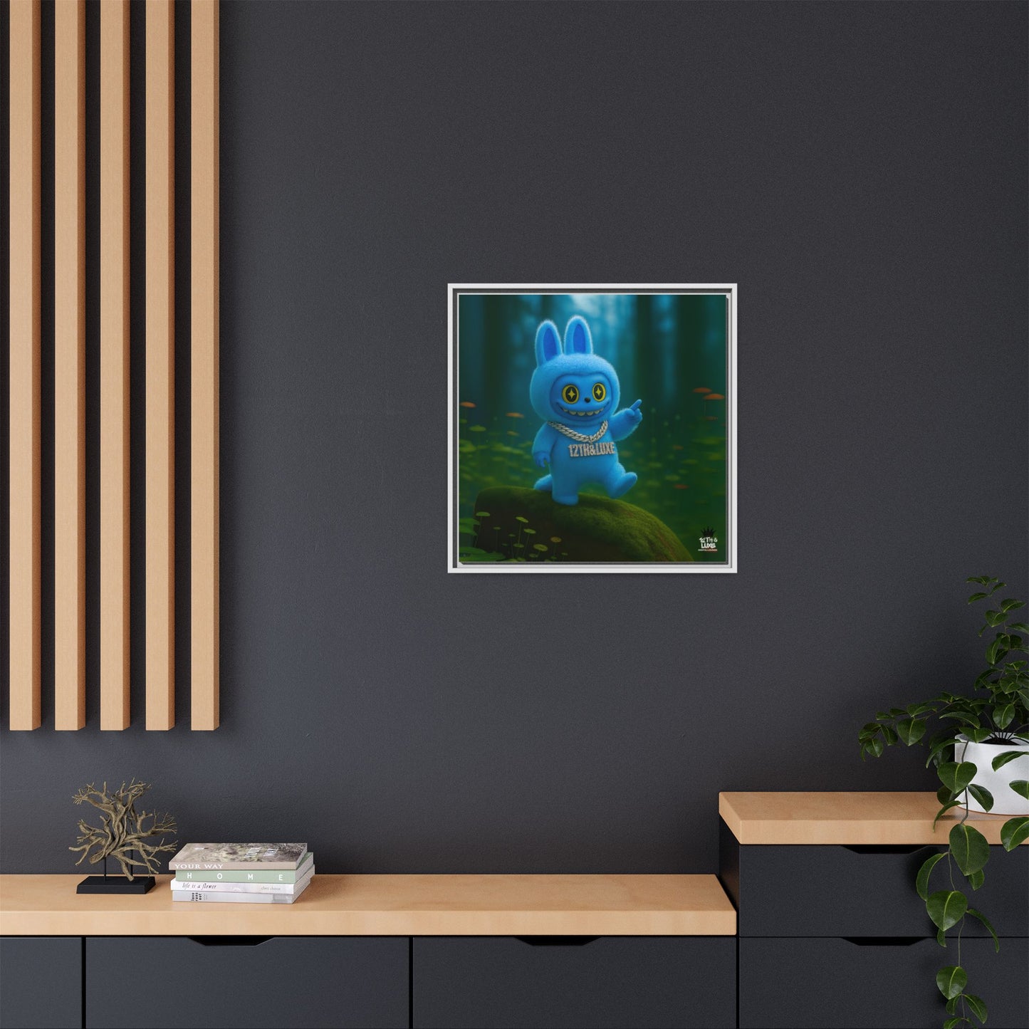 Plush Monster Blue - Canvas Art