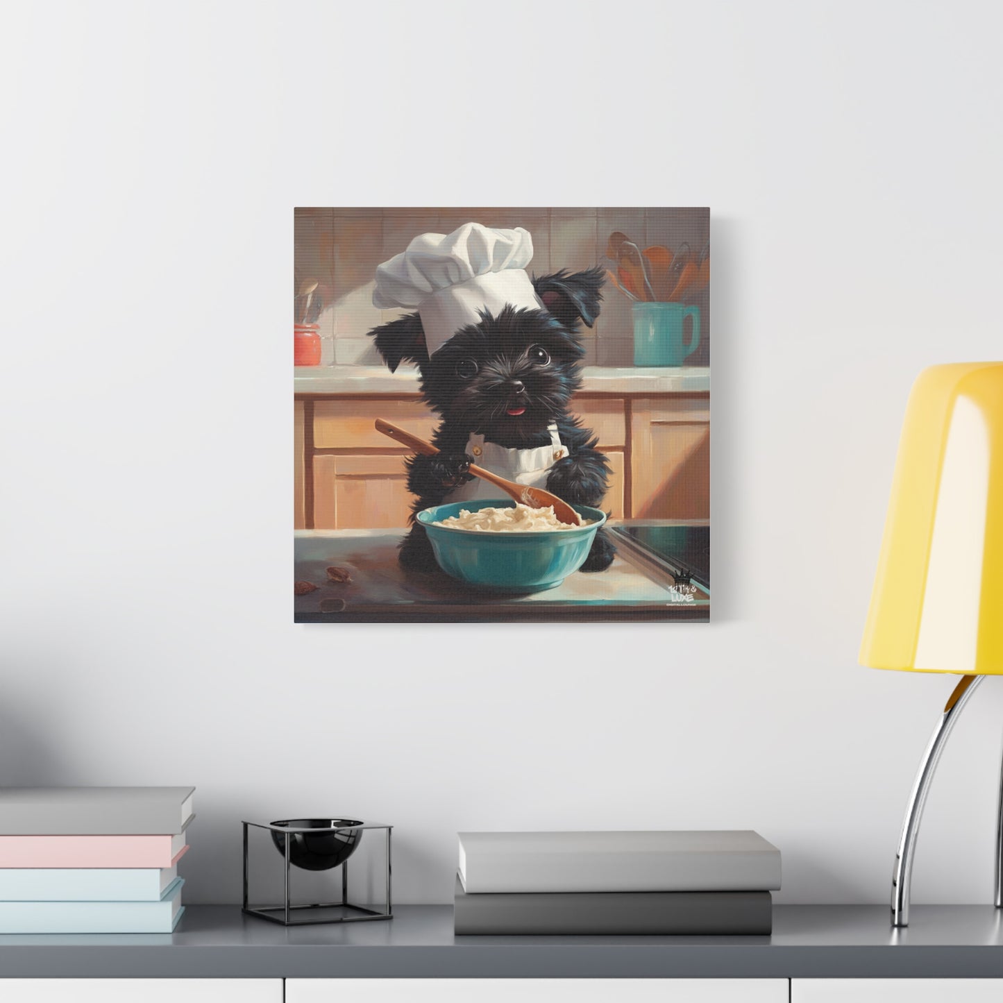 Russian Terrier Puppy Chef Canvas Art