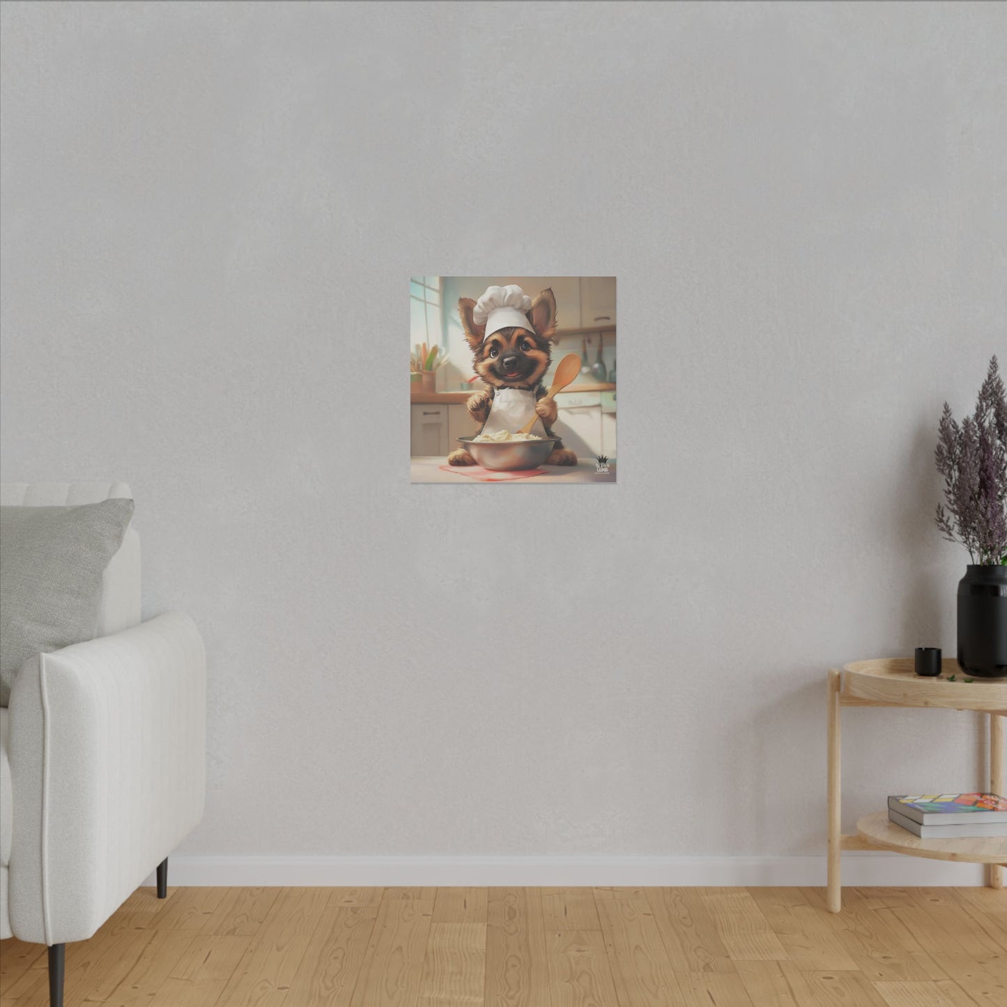 German Shepherd Puppy Chef Canvas Art