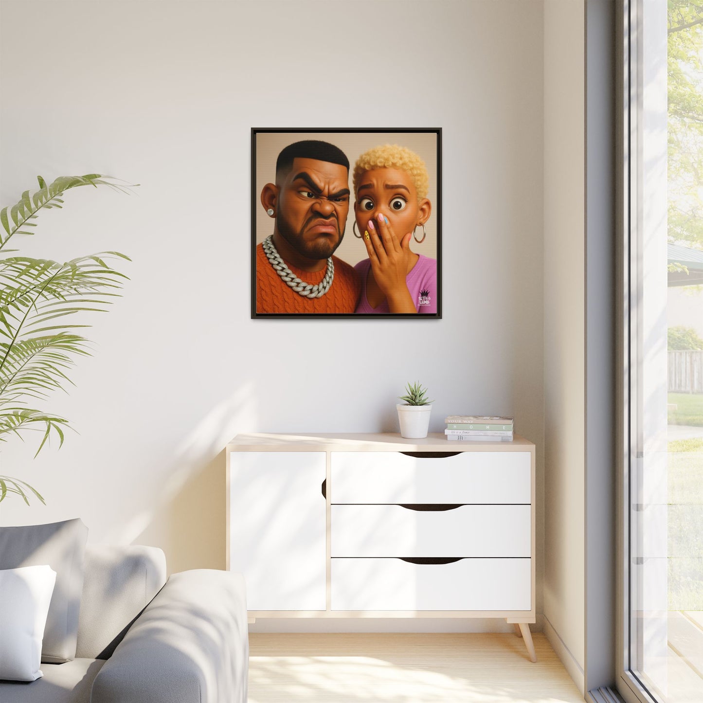 Funky Face Couple - Canvas Art