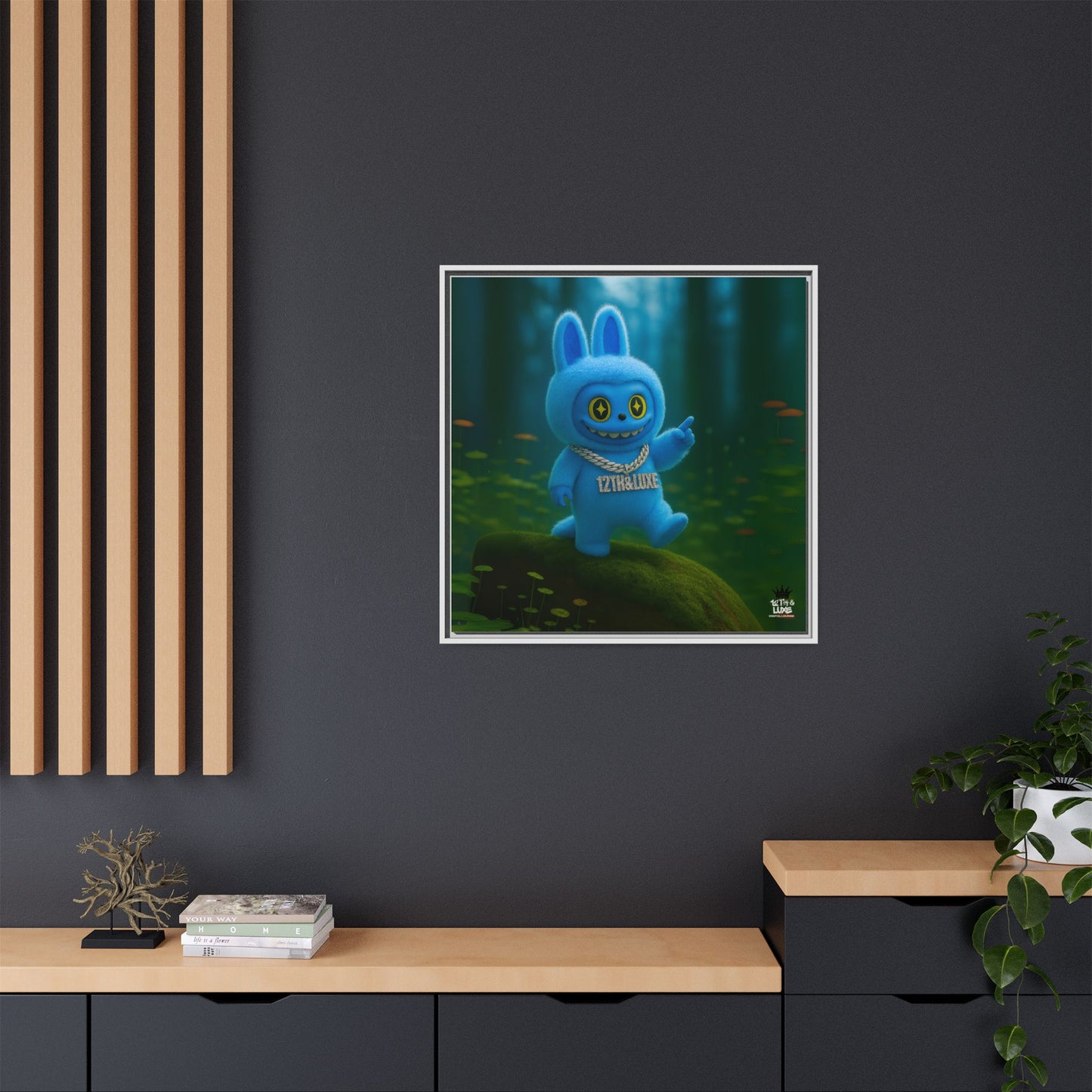 Plush Monster Blue - Canvas Art