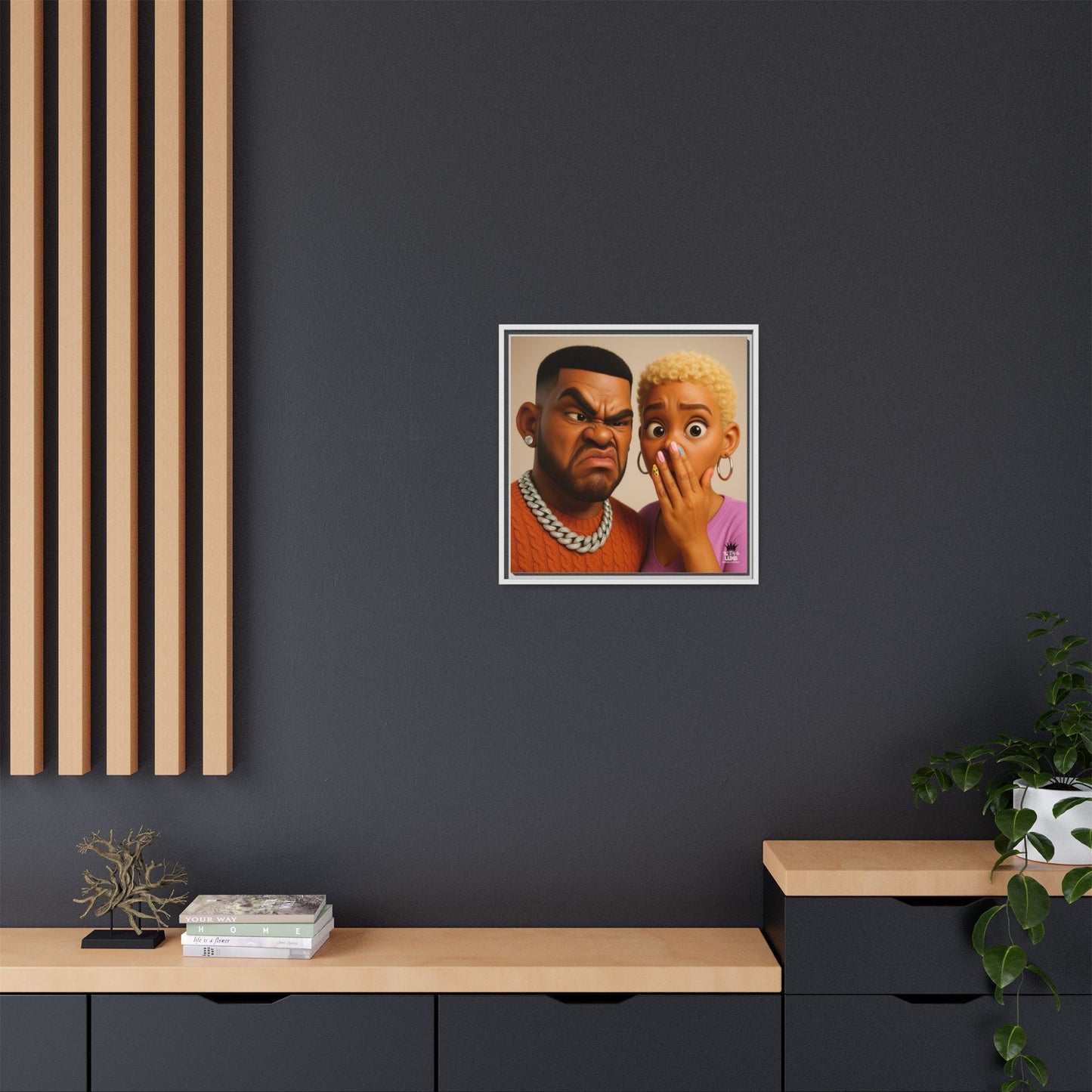 Funky Face Couple - Canvas Art
