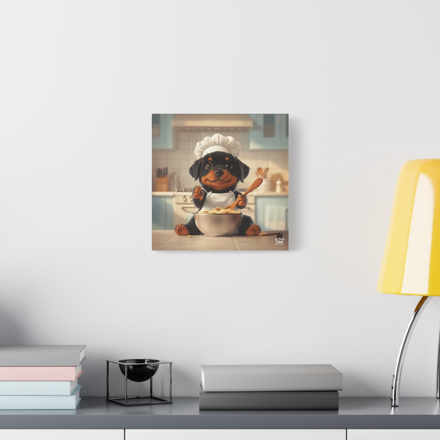 Rottweiler Puppy Chef Canvas Art