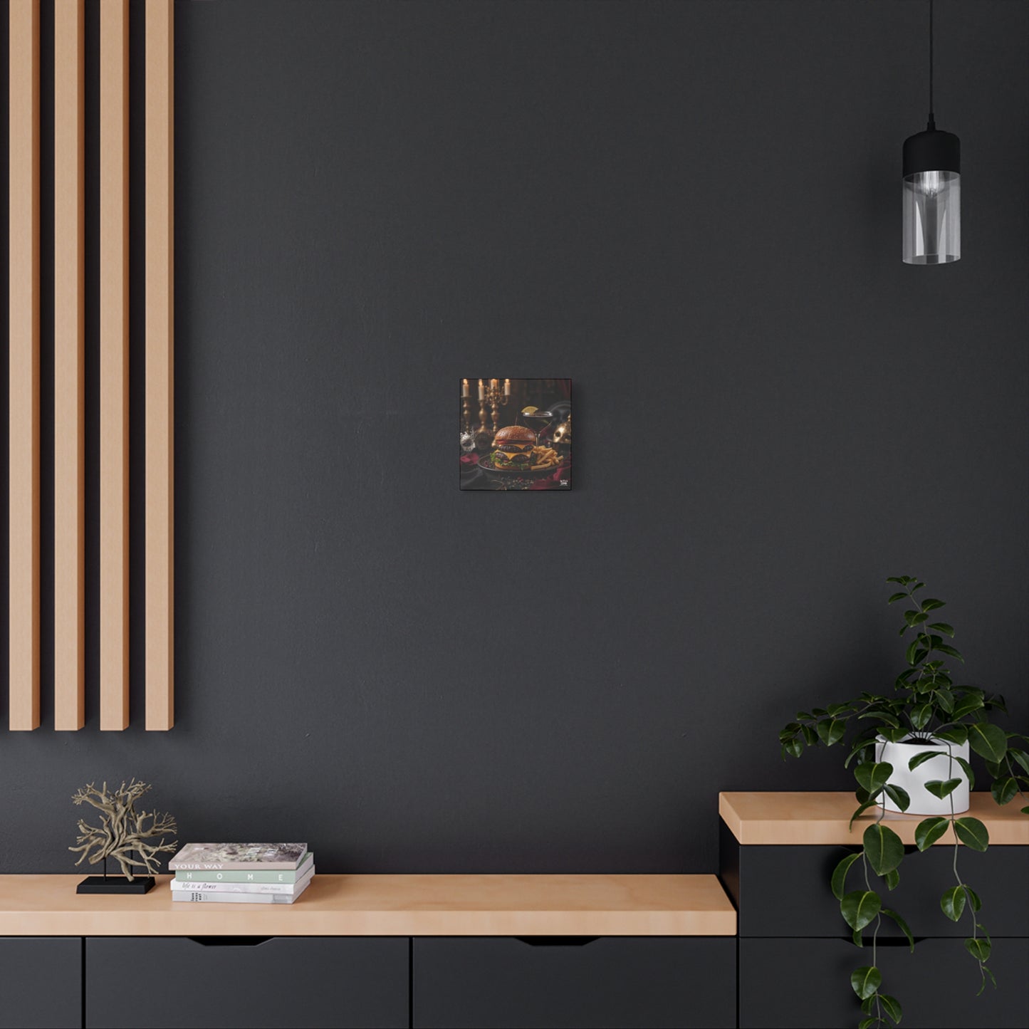 Cheese Burger with a side of French Fries, Matte Canvas, Stretched, 1.25"