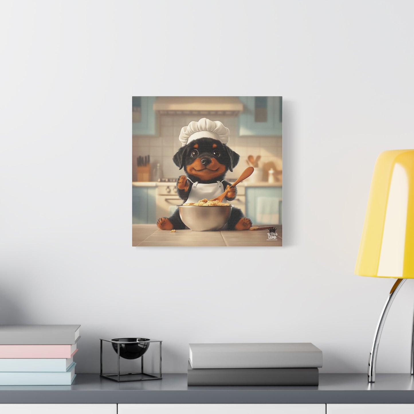 Rottweiler Puppy Chef Canvas Art